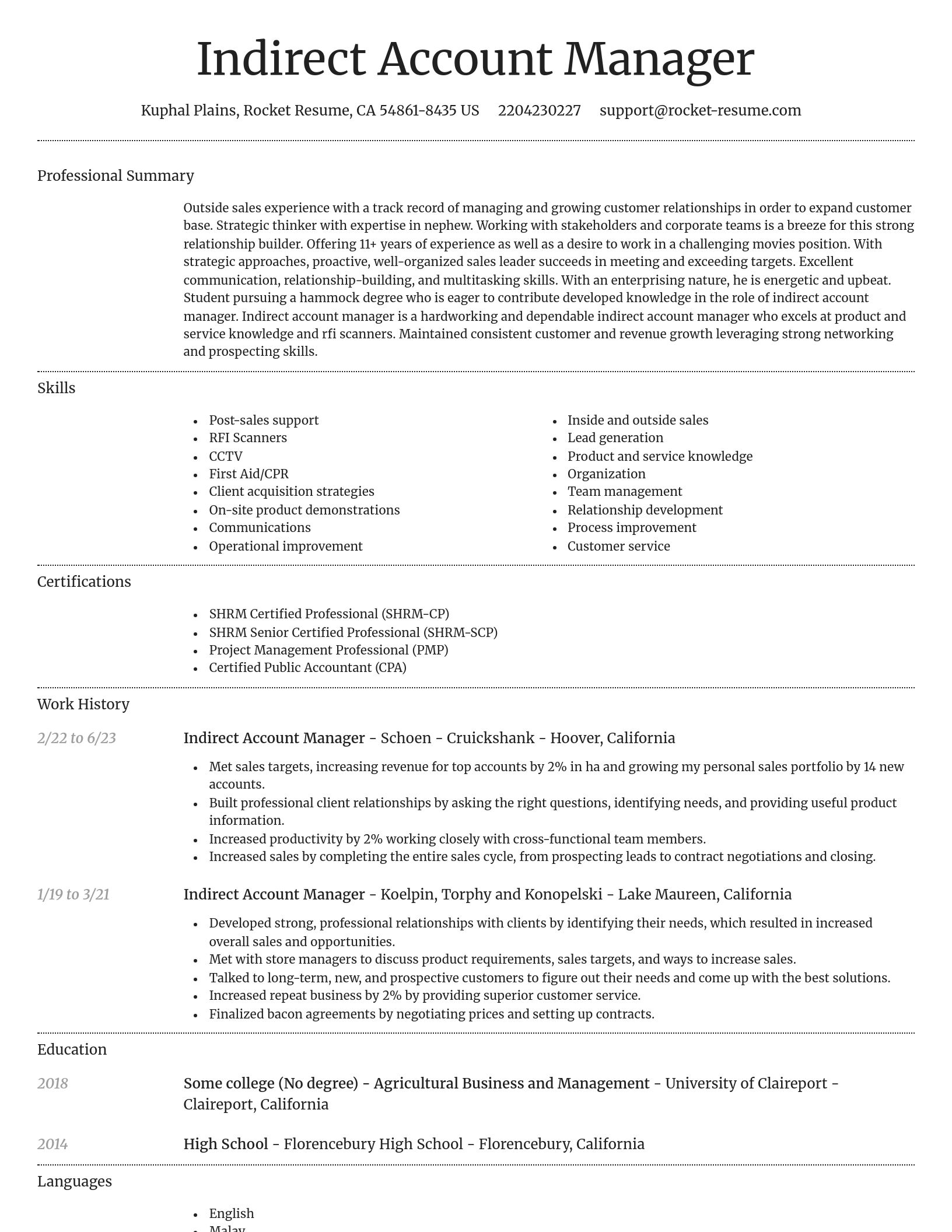 Dignified resume template