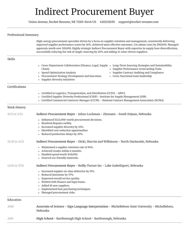 Dignified resume template