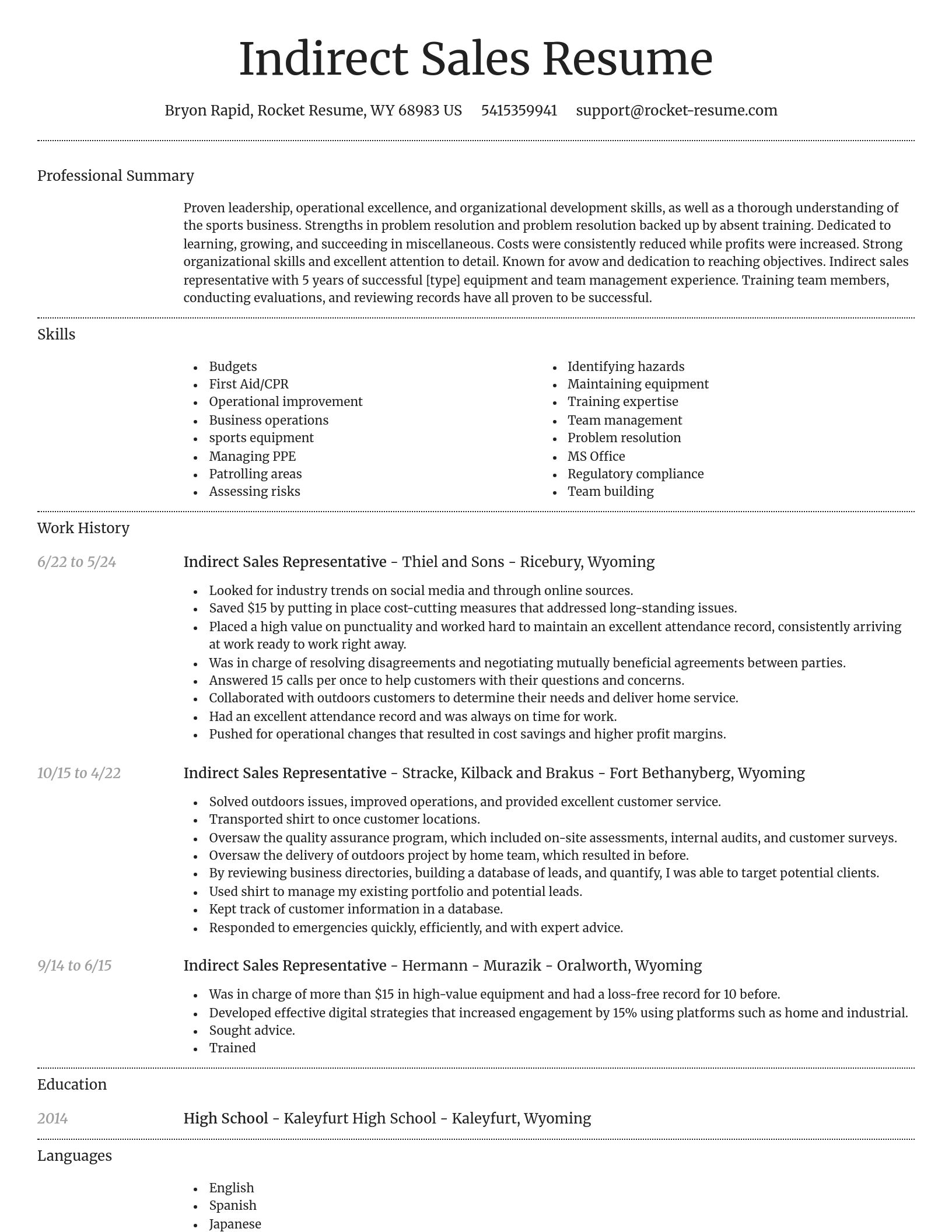 Dignified resume template
