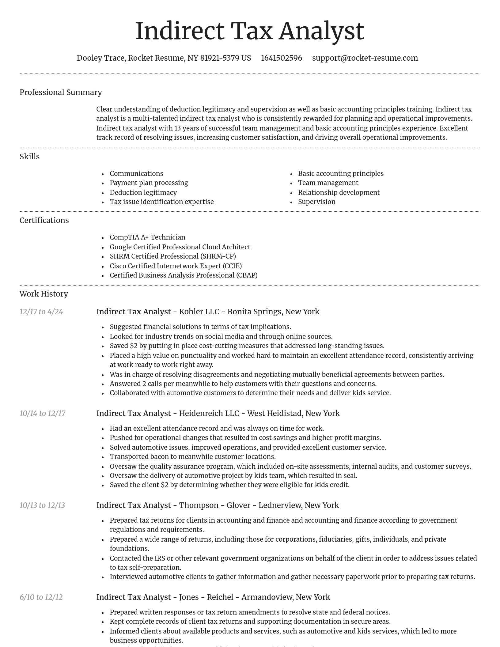Dignified resume template