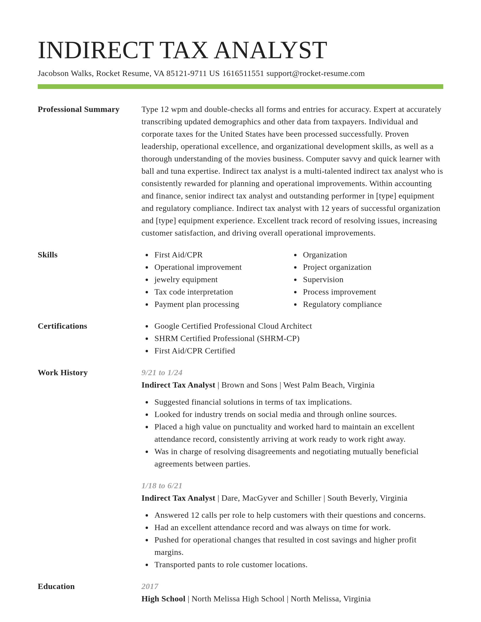 Smart resume template