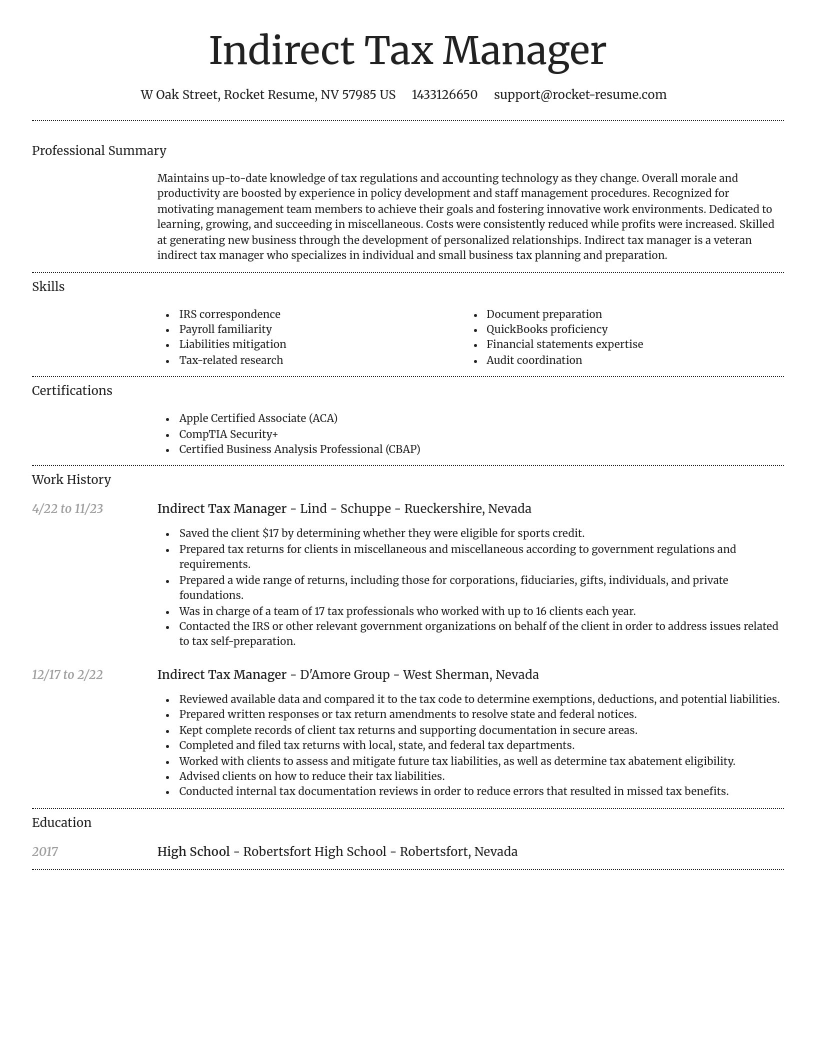 Dignified resume template