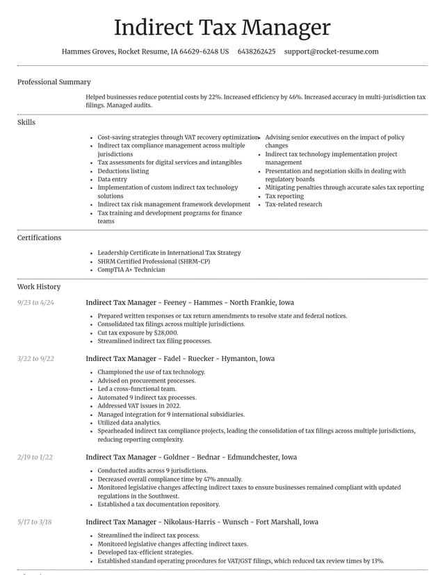 Dignified resume template