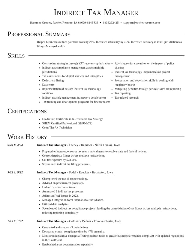 Director resume template