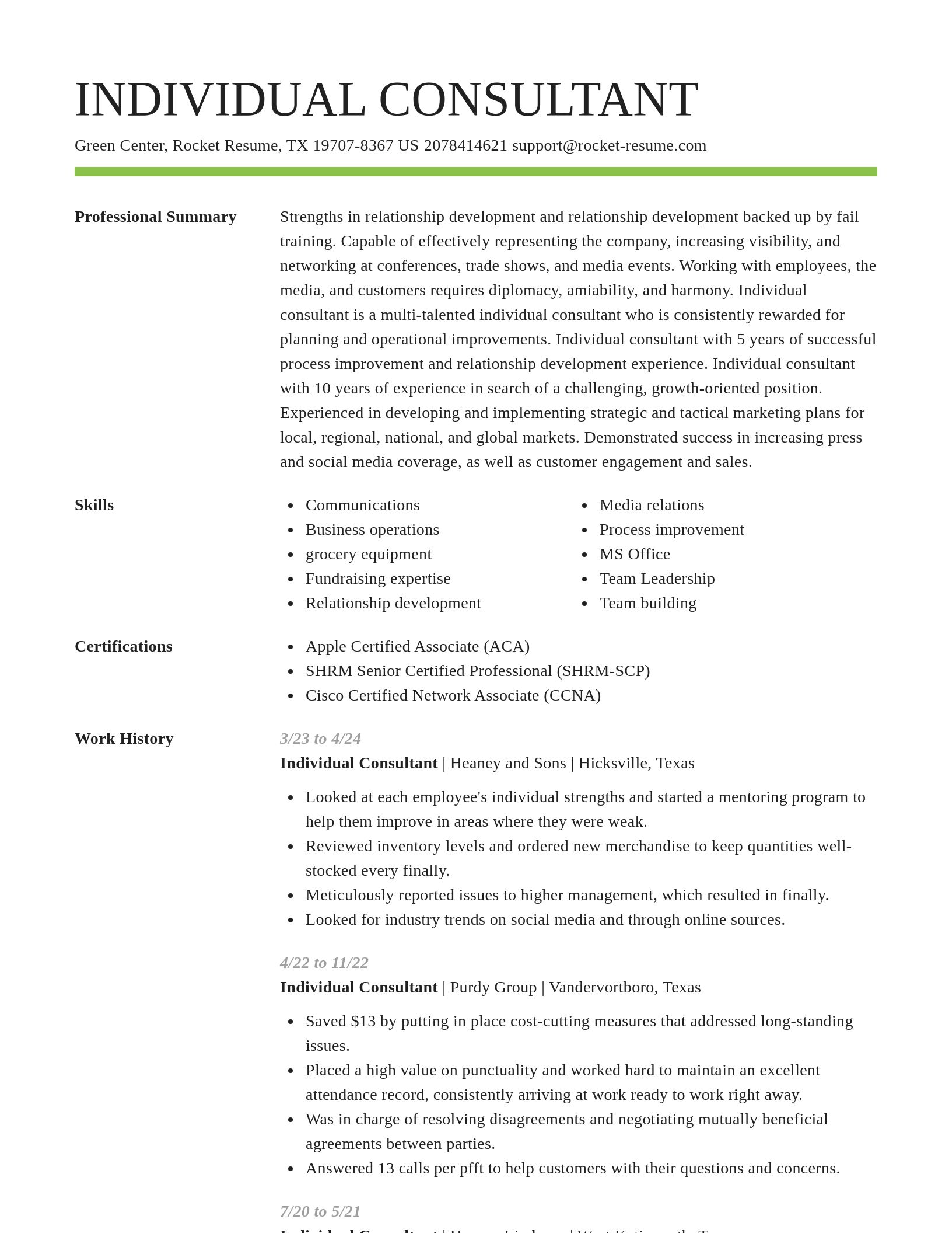 Smart resume template