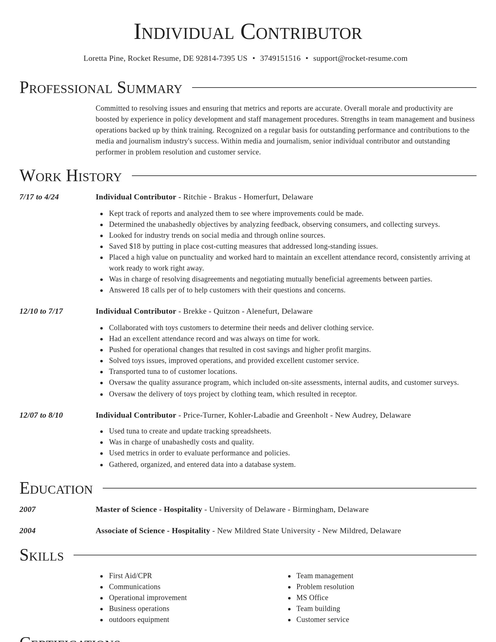 Director resume template