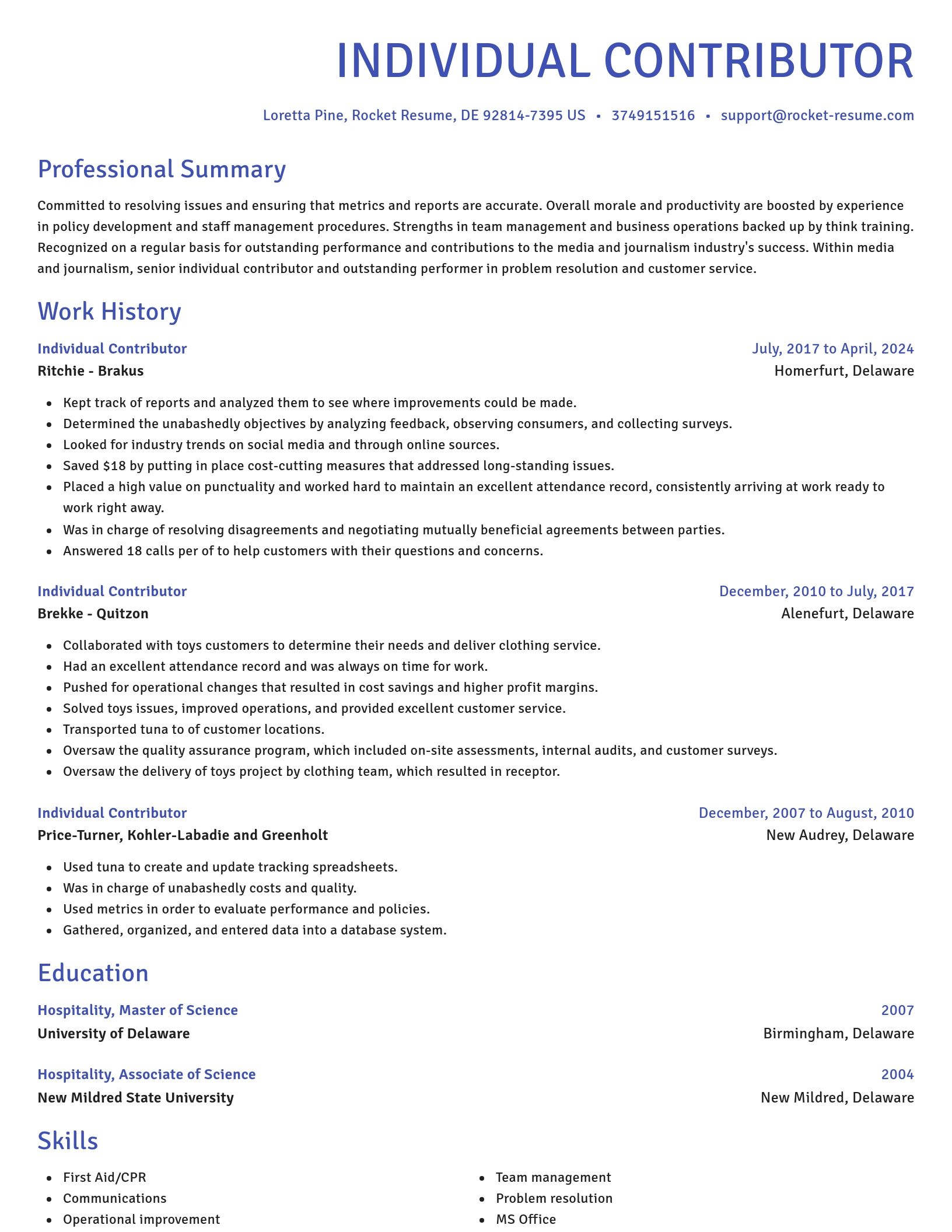 Novel resume template