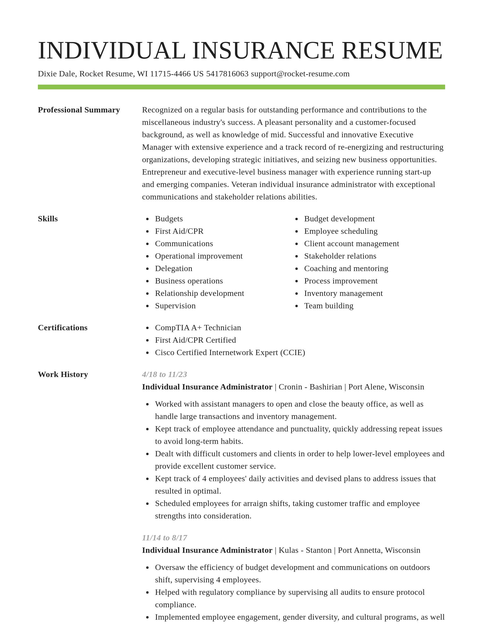 Smart resume template