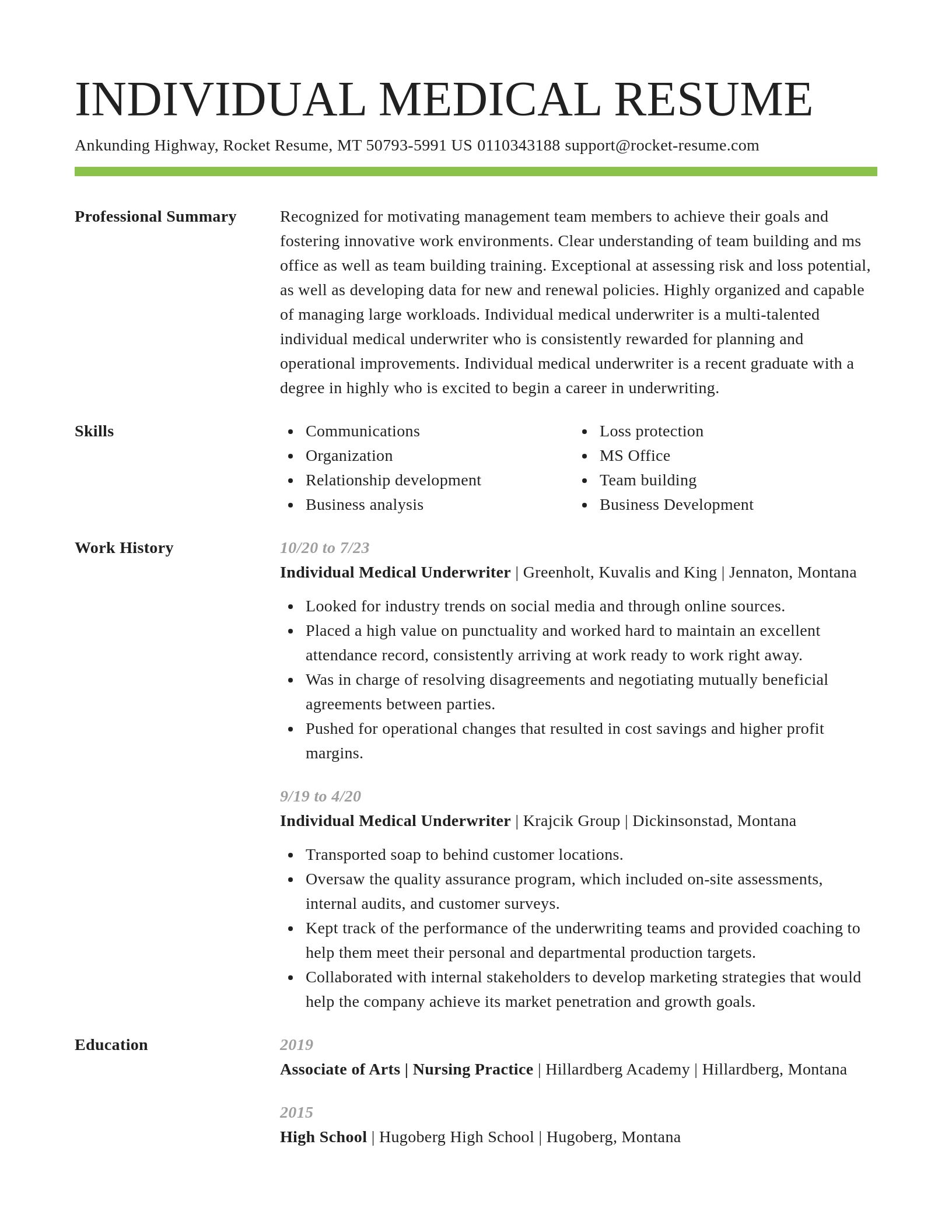 Smart resume template