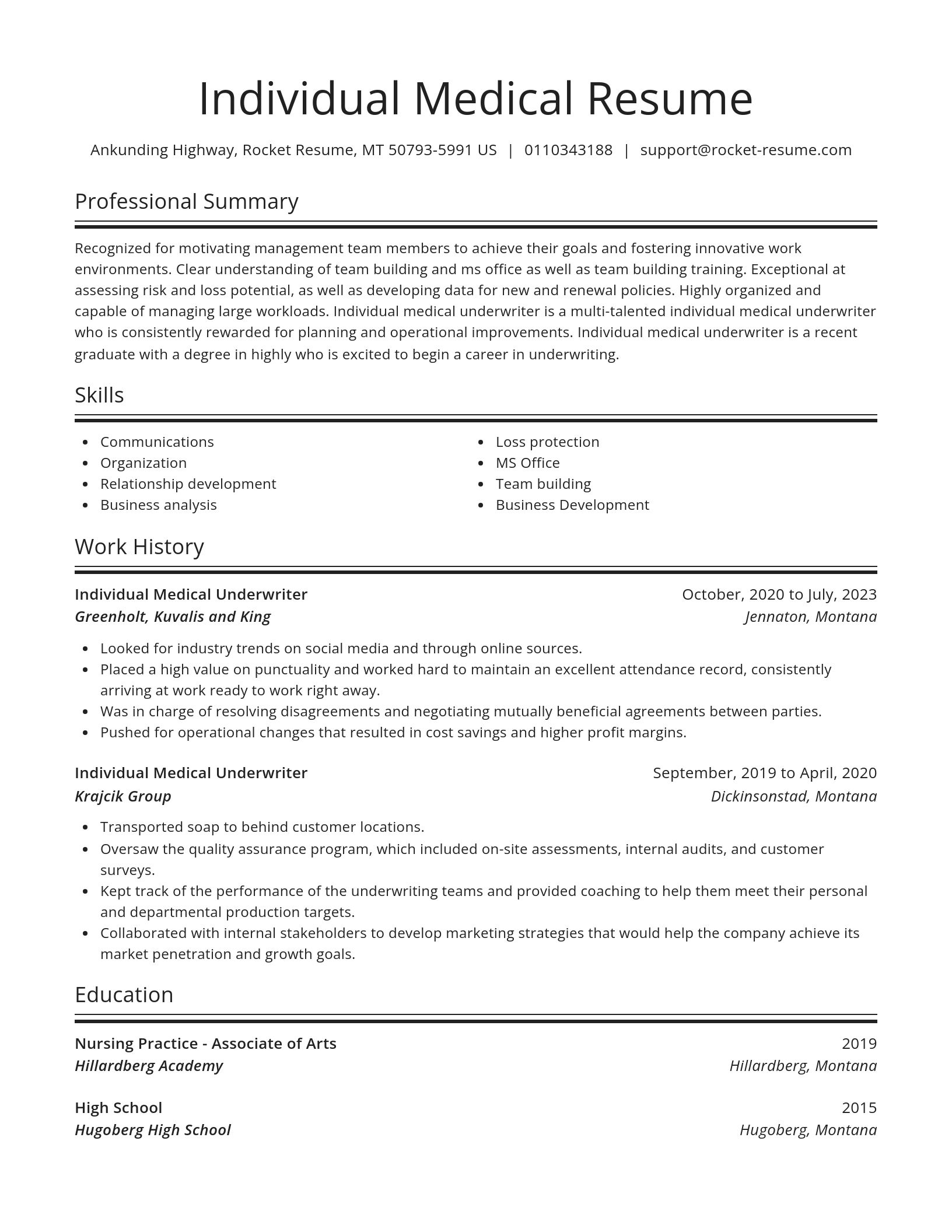 Spotlight resume template