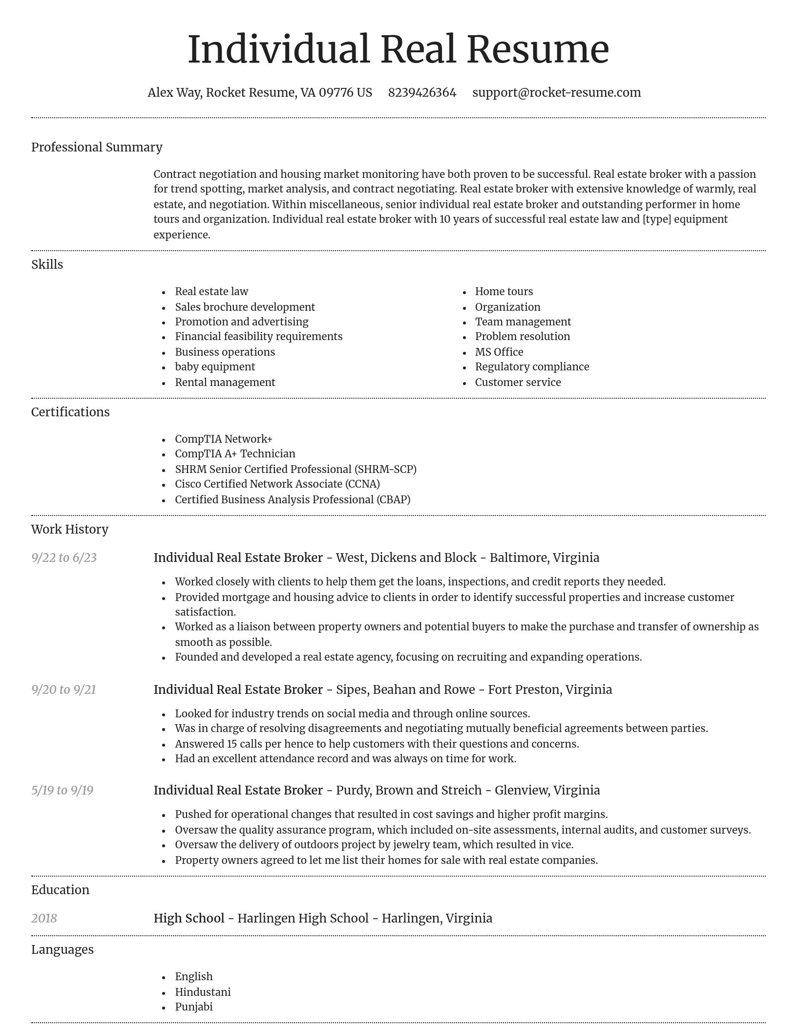 Dignified resume template