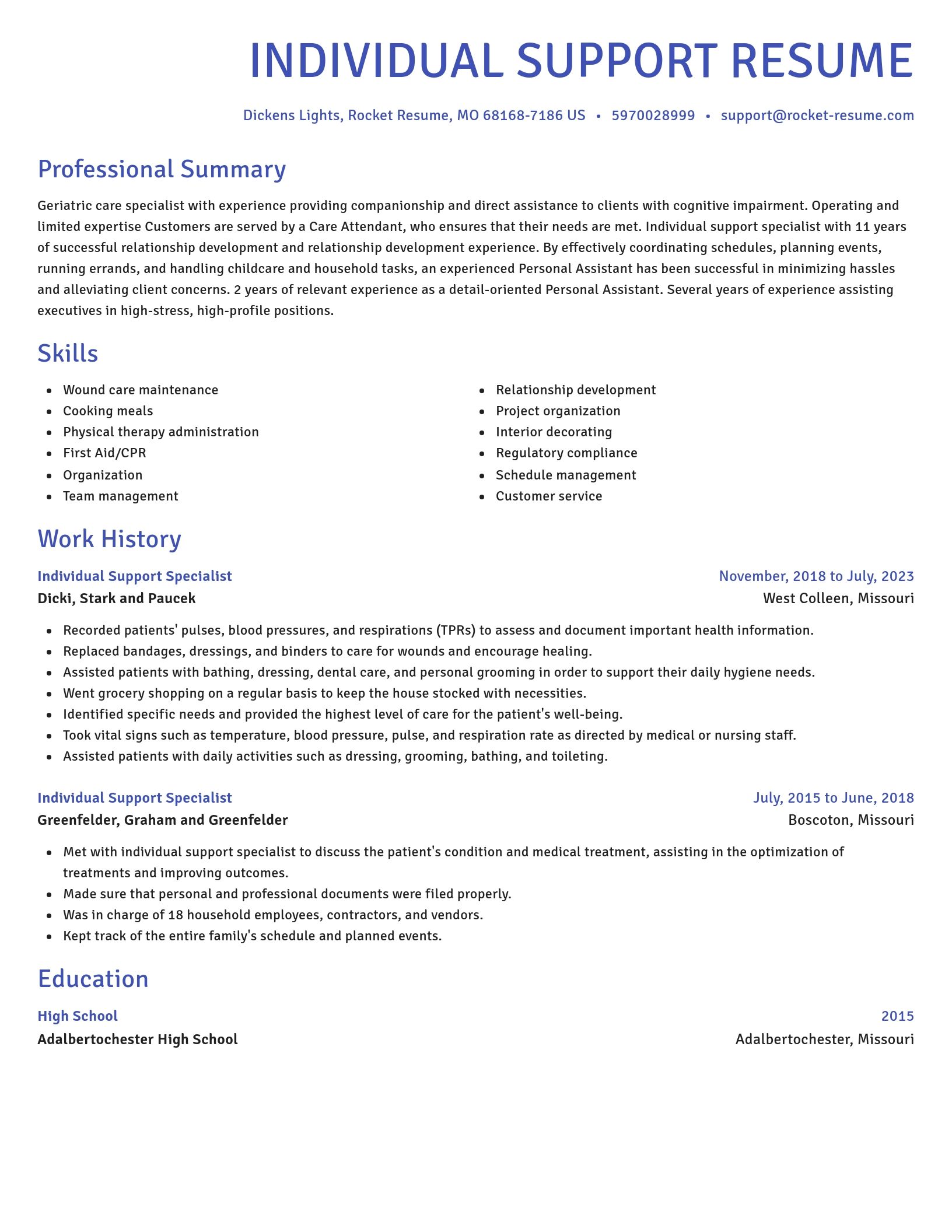 Novel resume template