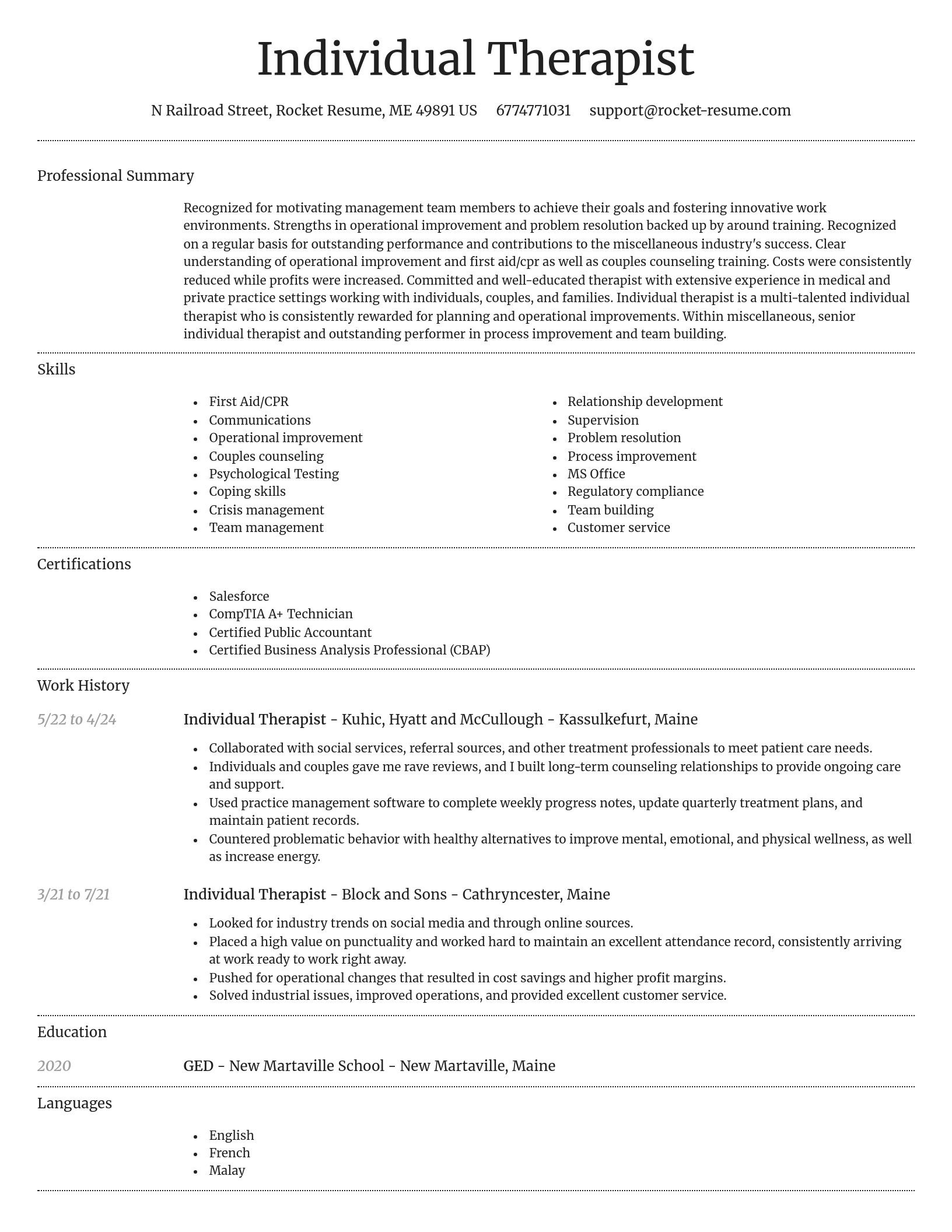 Dignified resume template