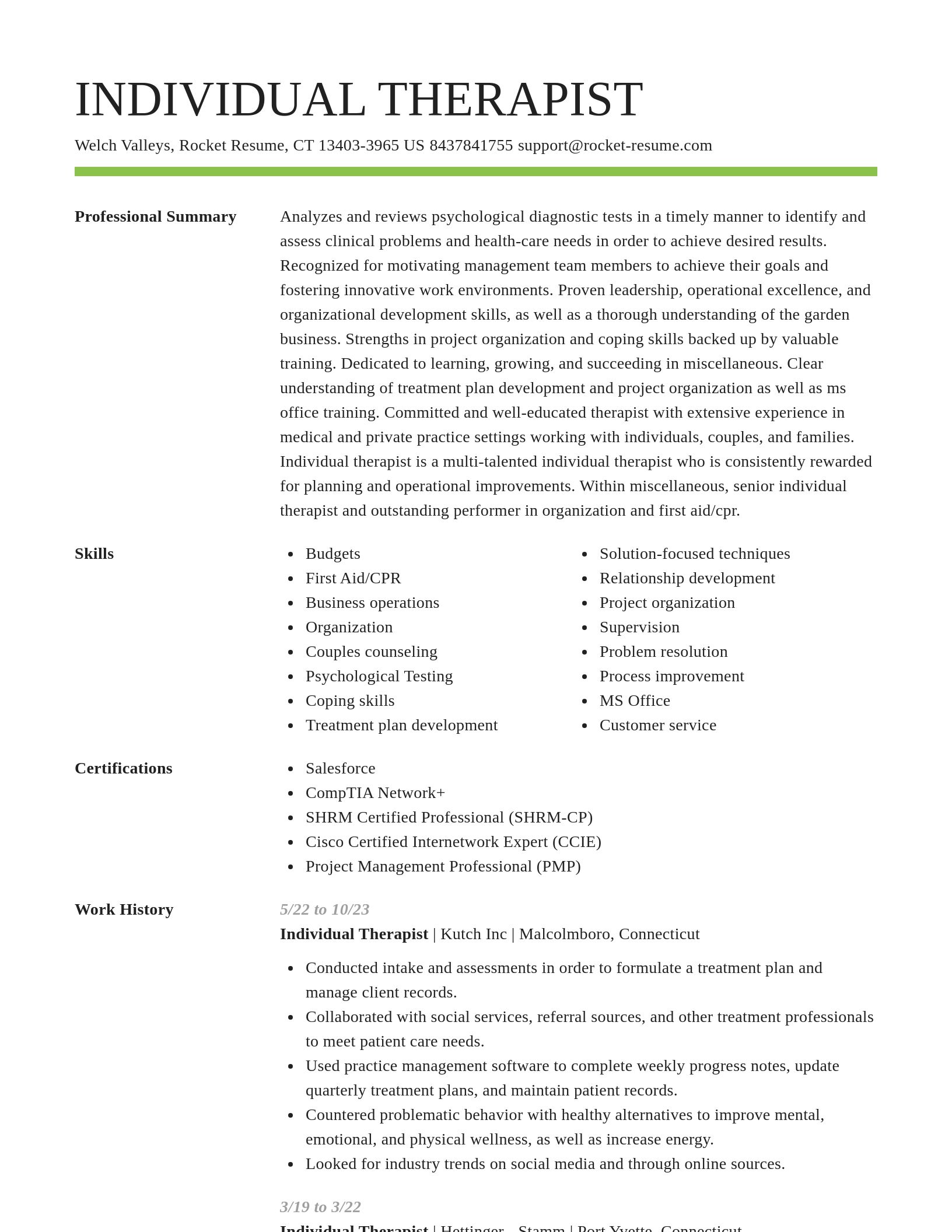 Smart resume template