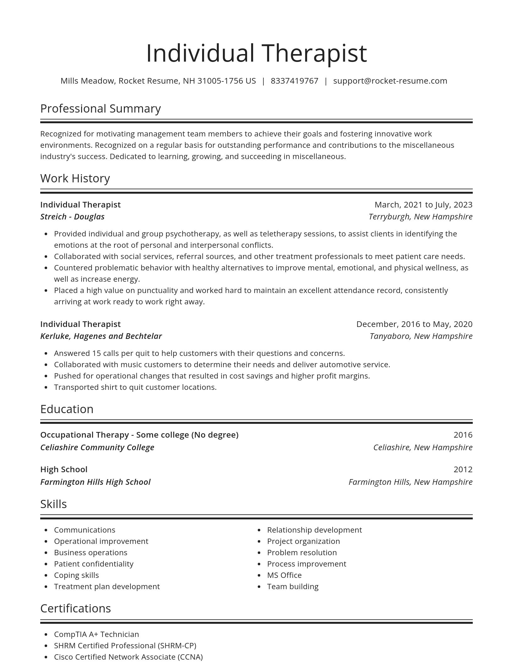 Spotlight resume template