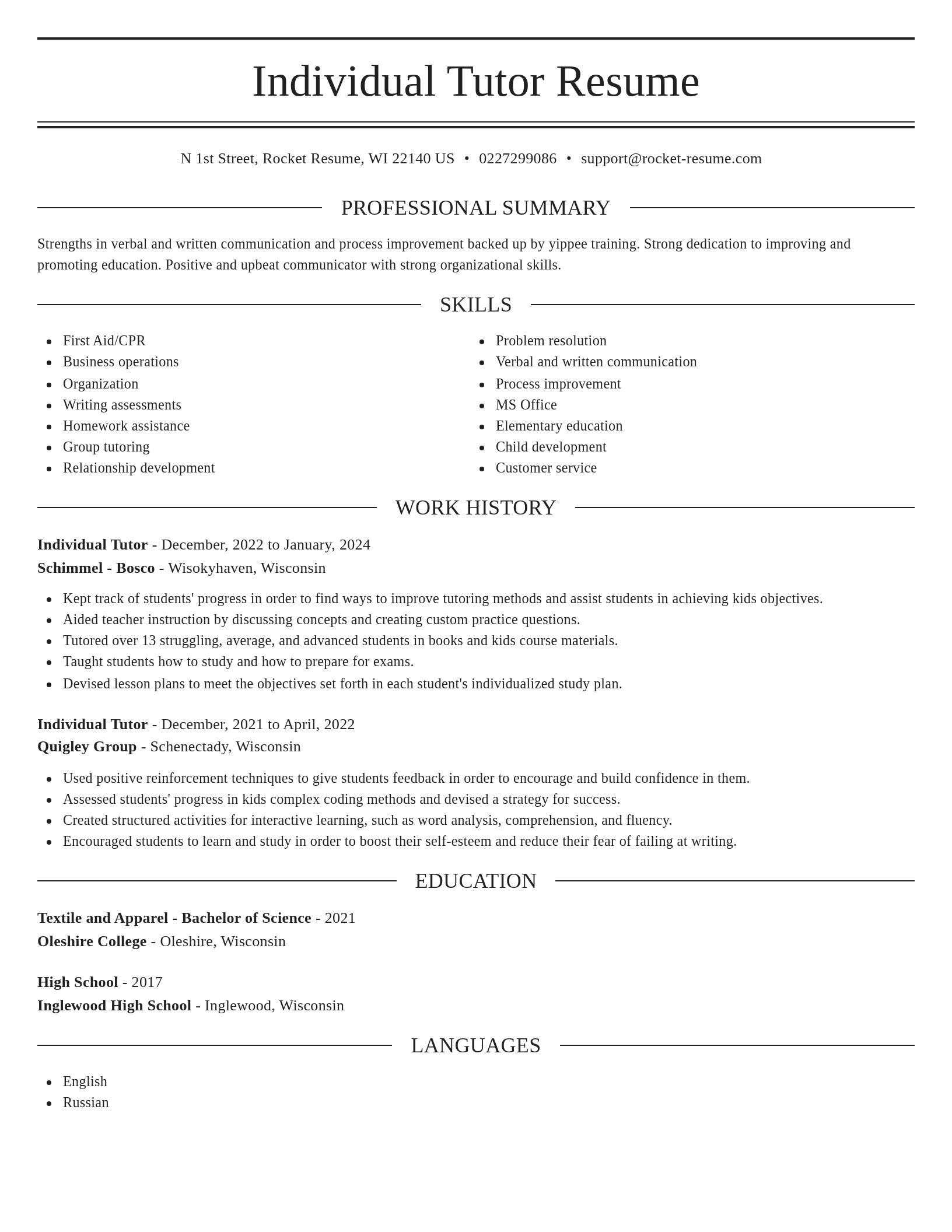 Elegant resume template