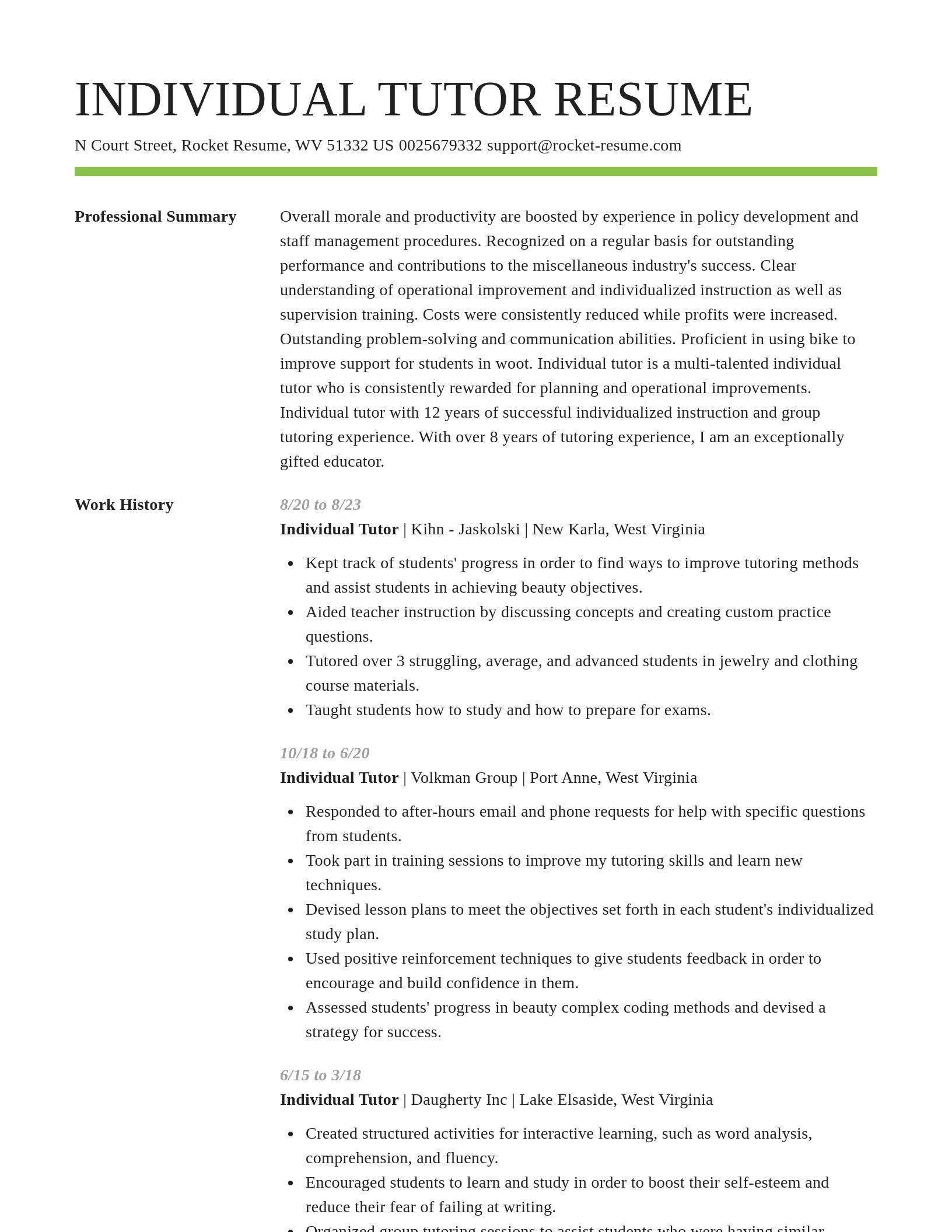Smart resume template