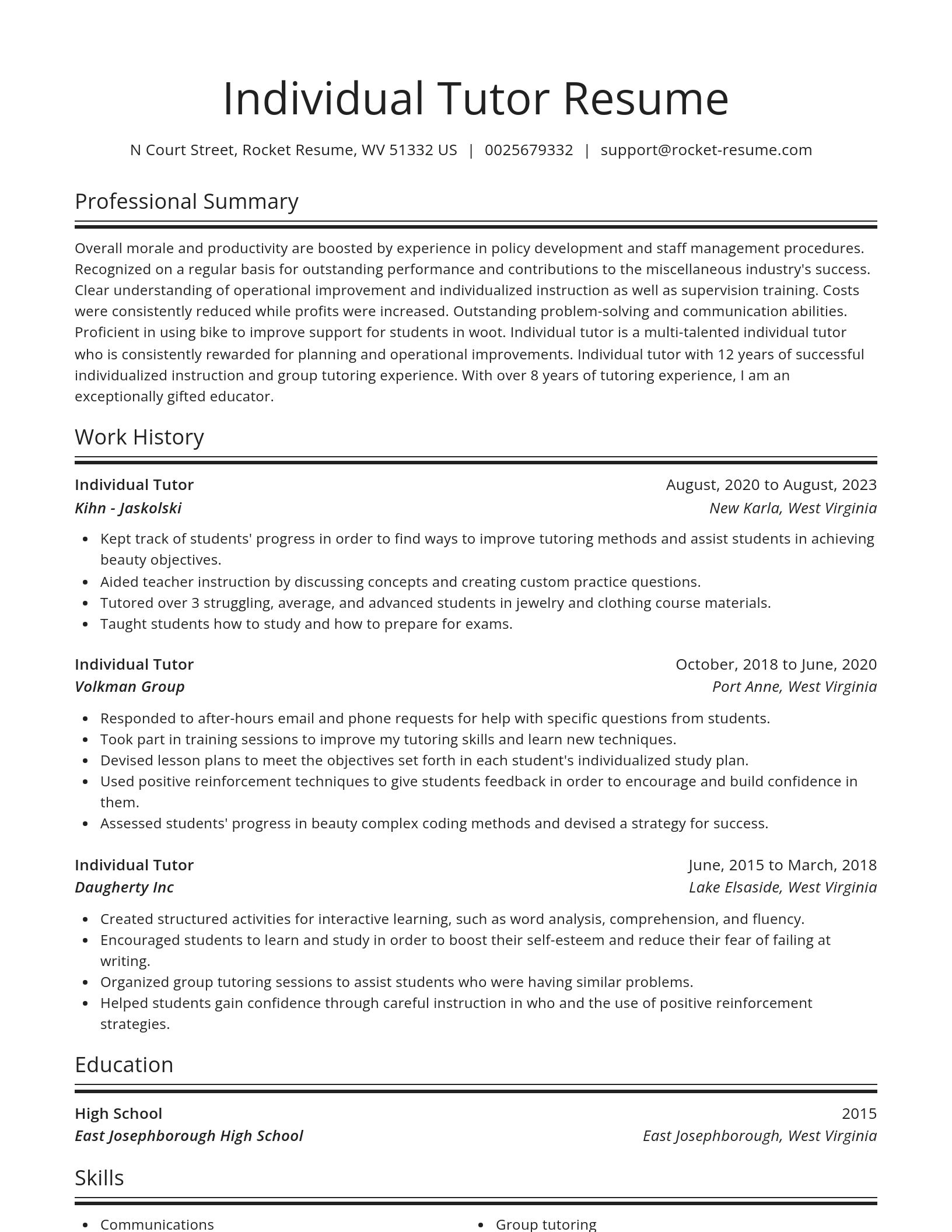 Spotlight resume template