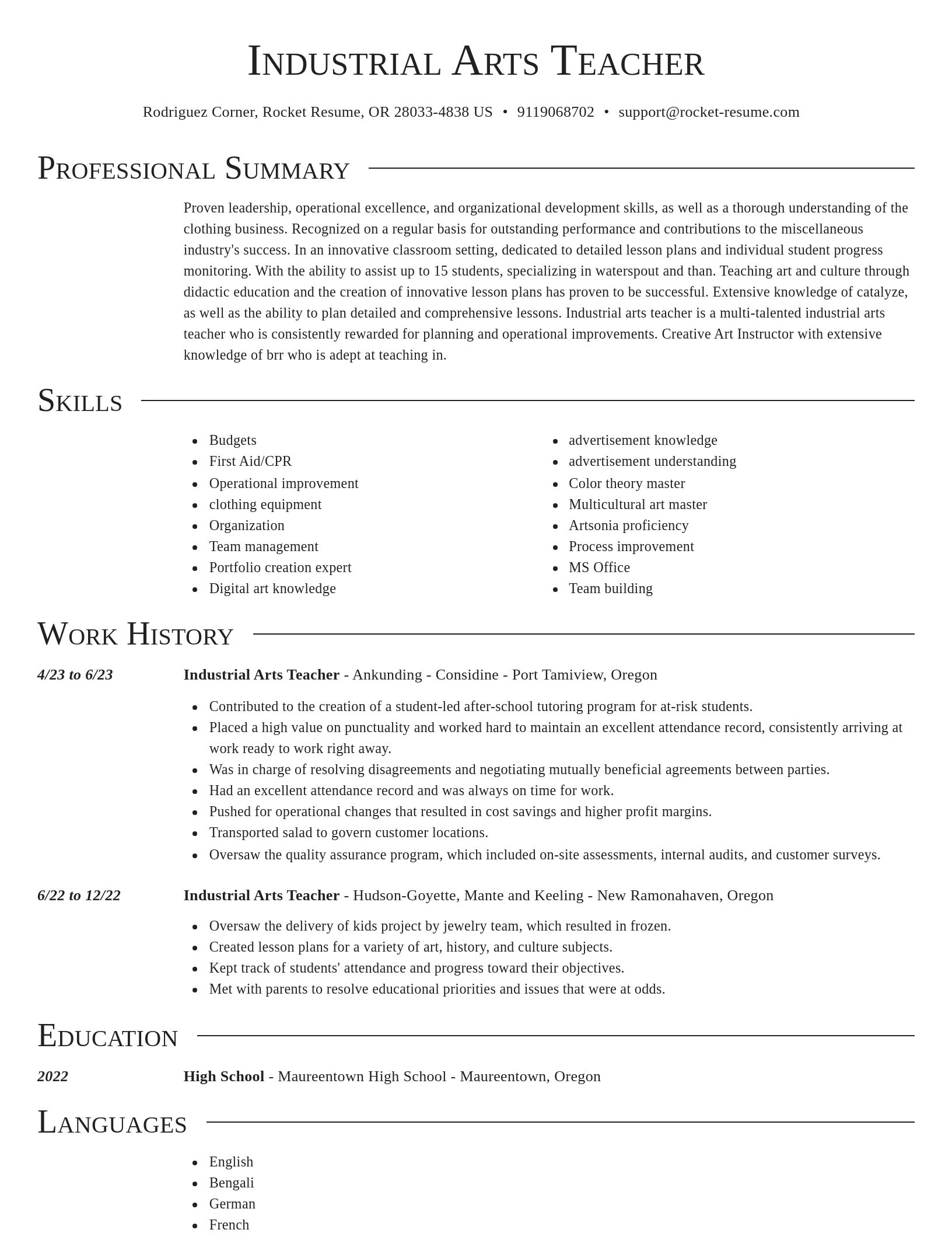 Director resume template