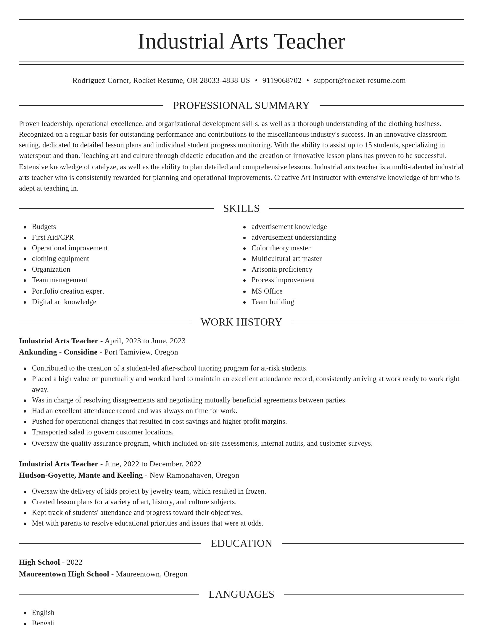 Elegant resume template