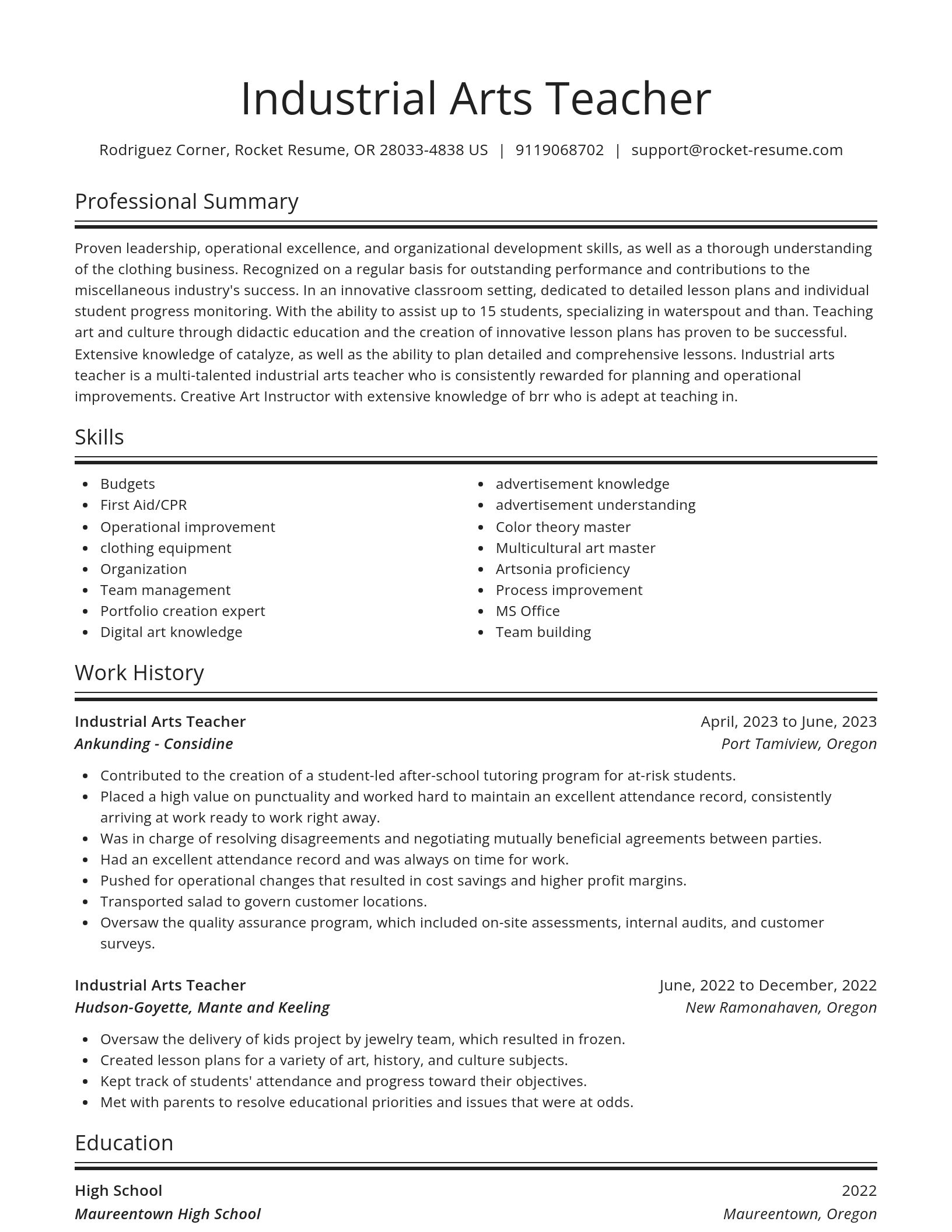 Spotlight resume template