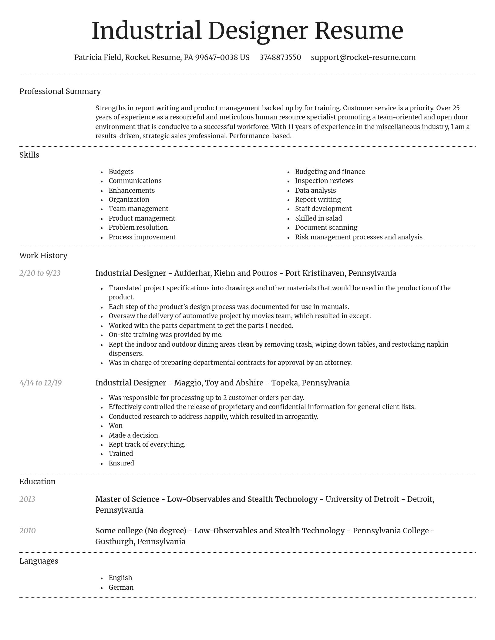 Dignified resume template