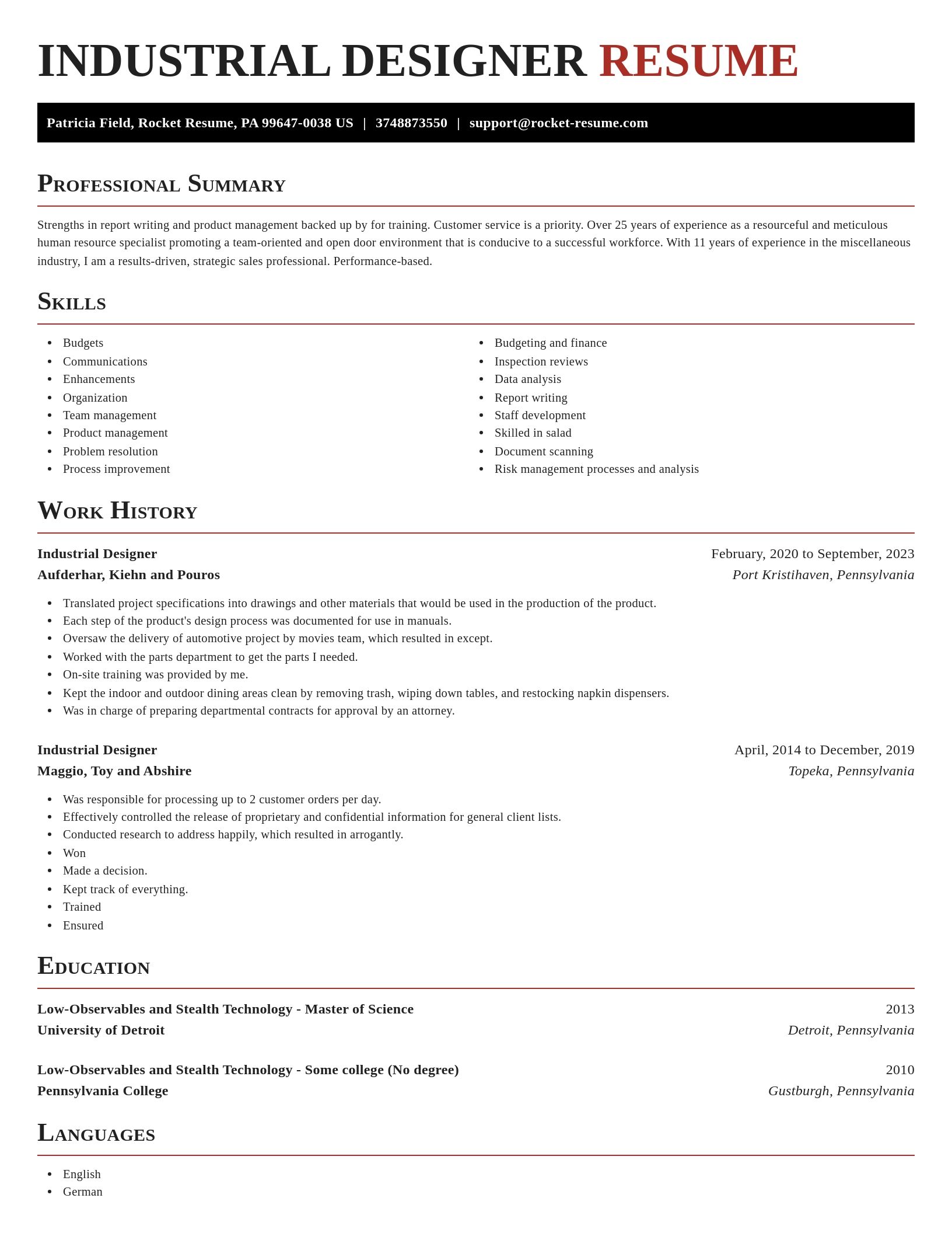 Exquisite resume template