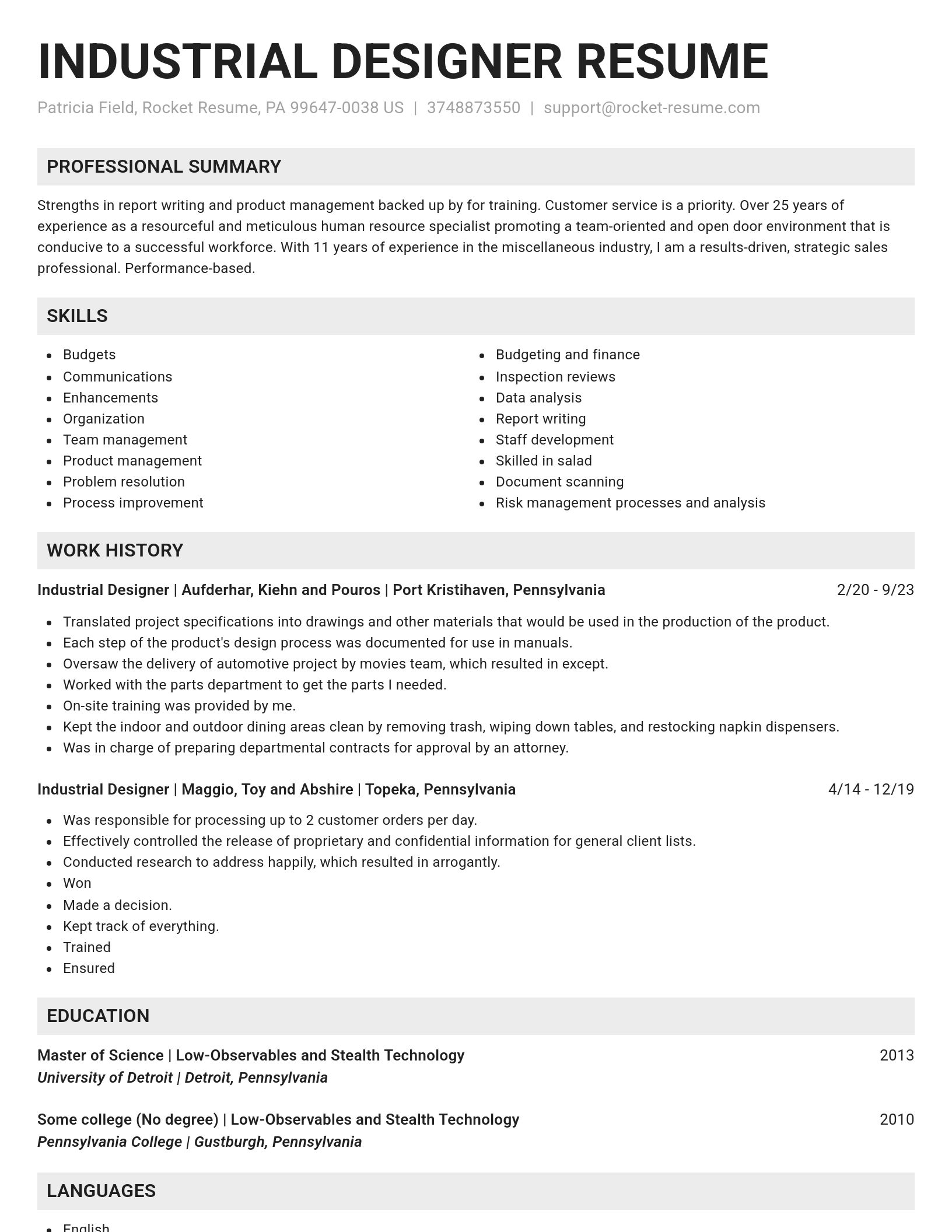 Genius resume template