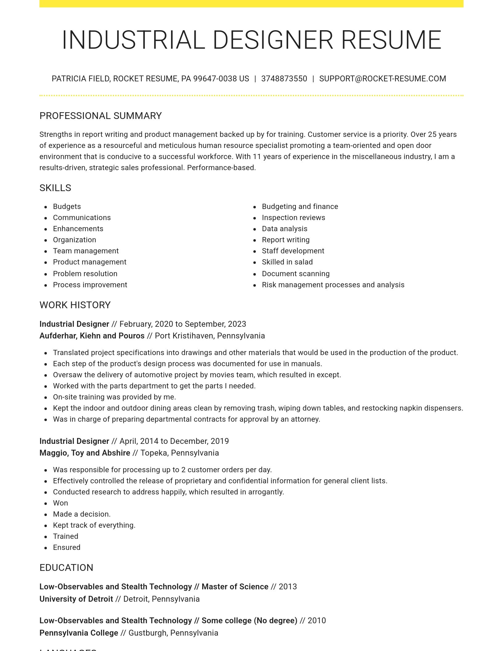 Grand resume template