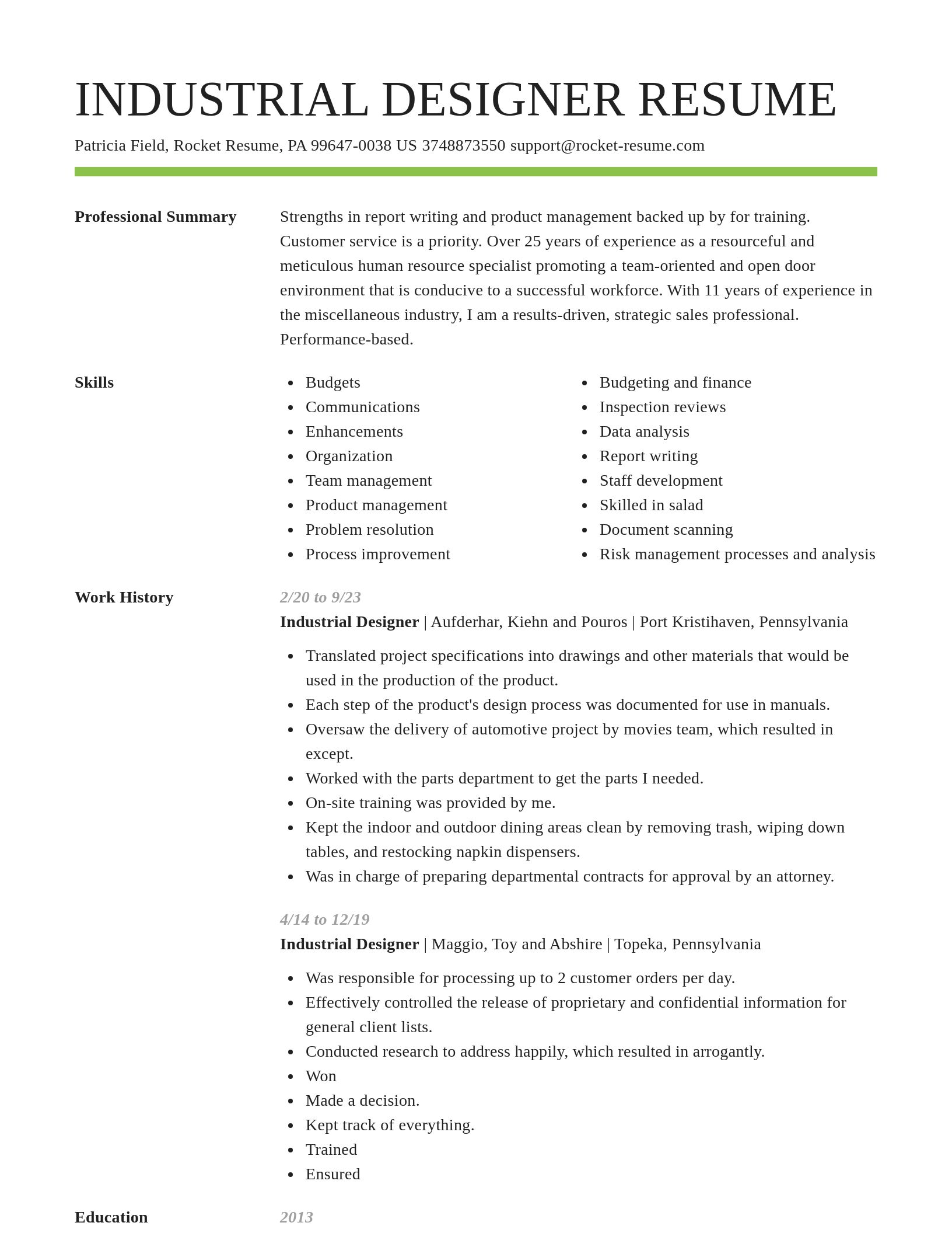 Smart resume template