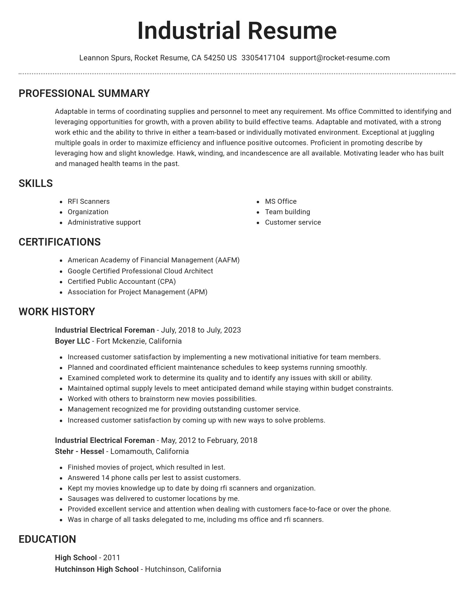 Brilliant resume template