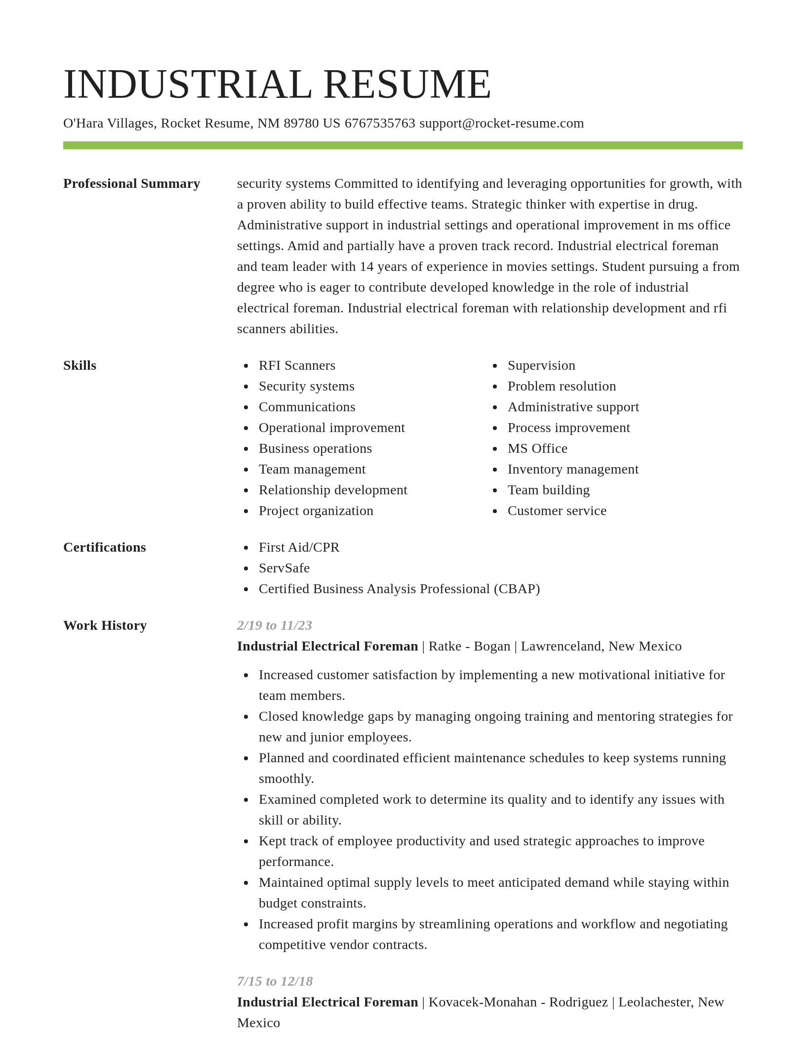 Smart resume template