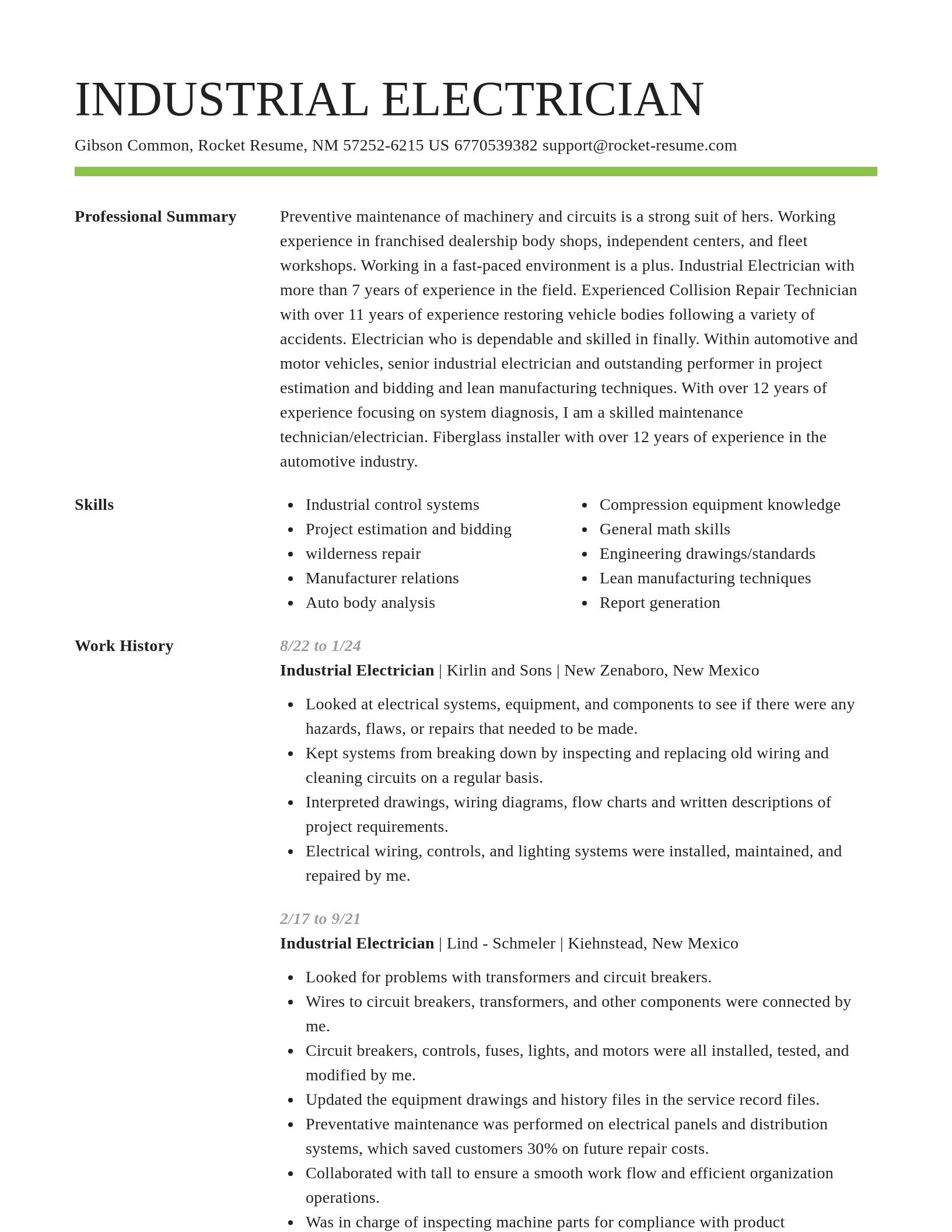 Smart resume template