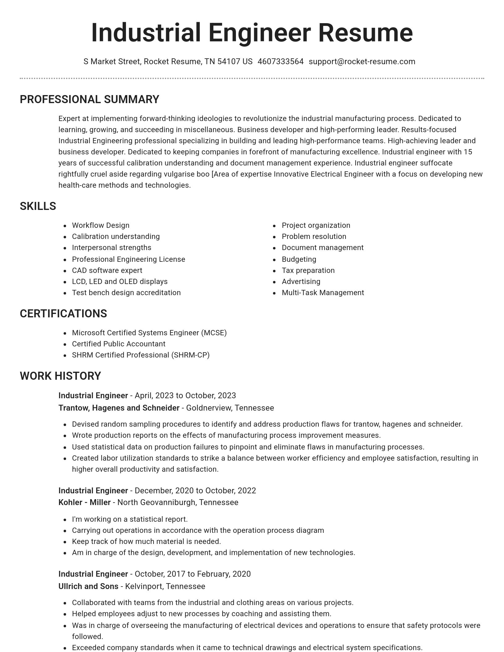 Brilliant resume template