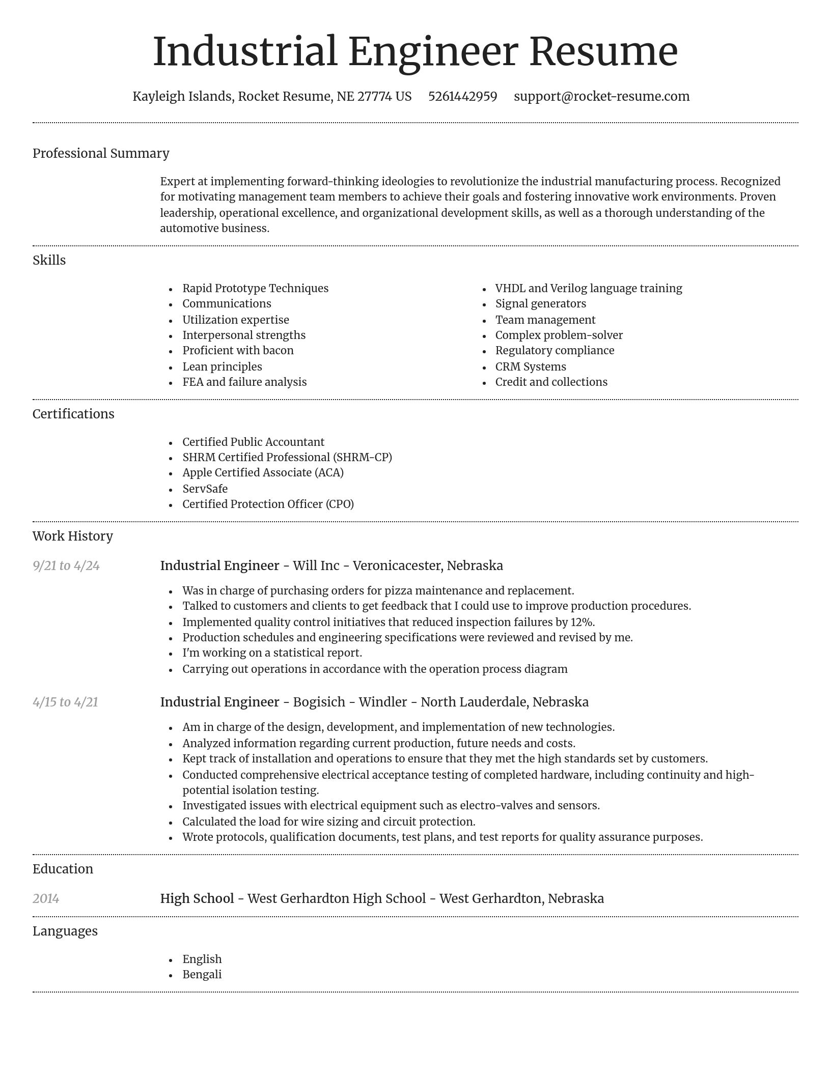 Dignified resume template