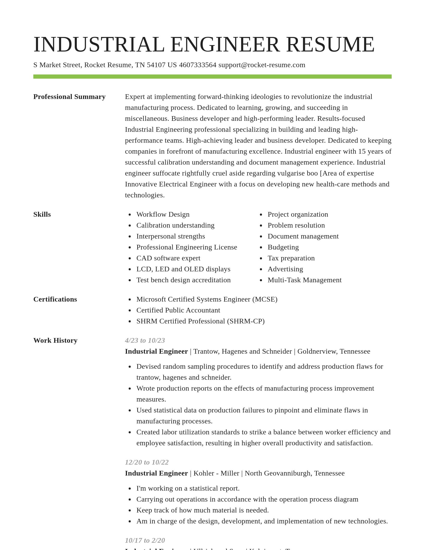 Smart resume template