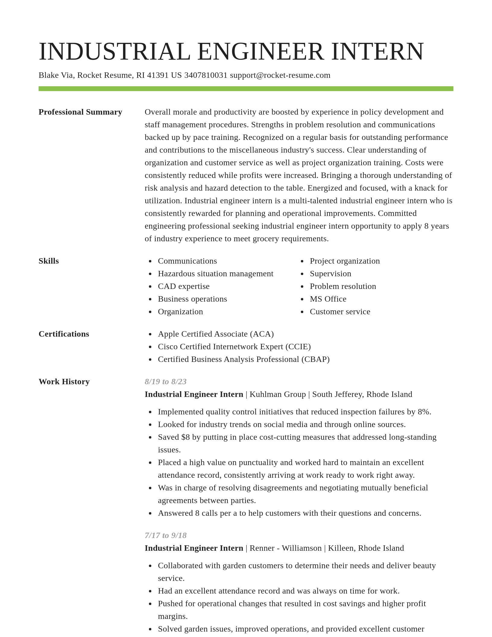 Smart resume template