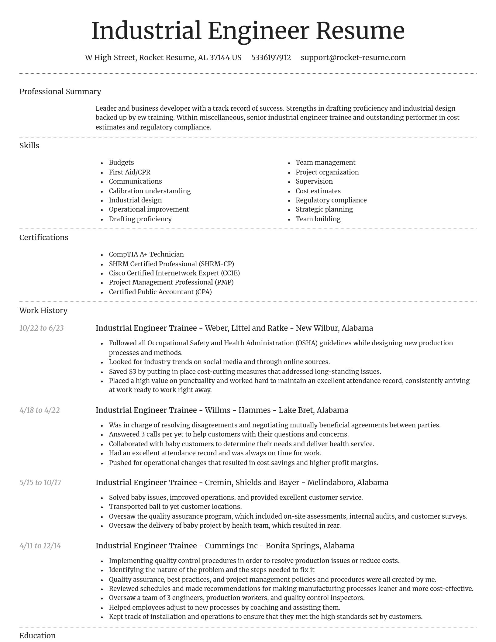 Dignified resume template