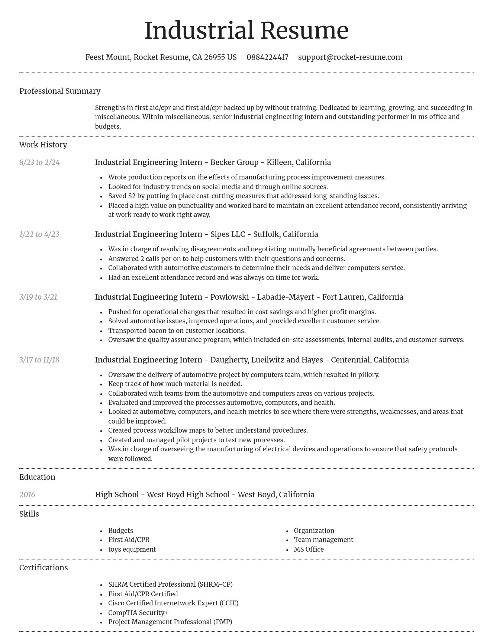 Dignified resume template