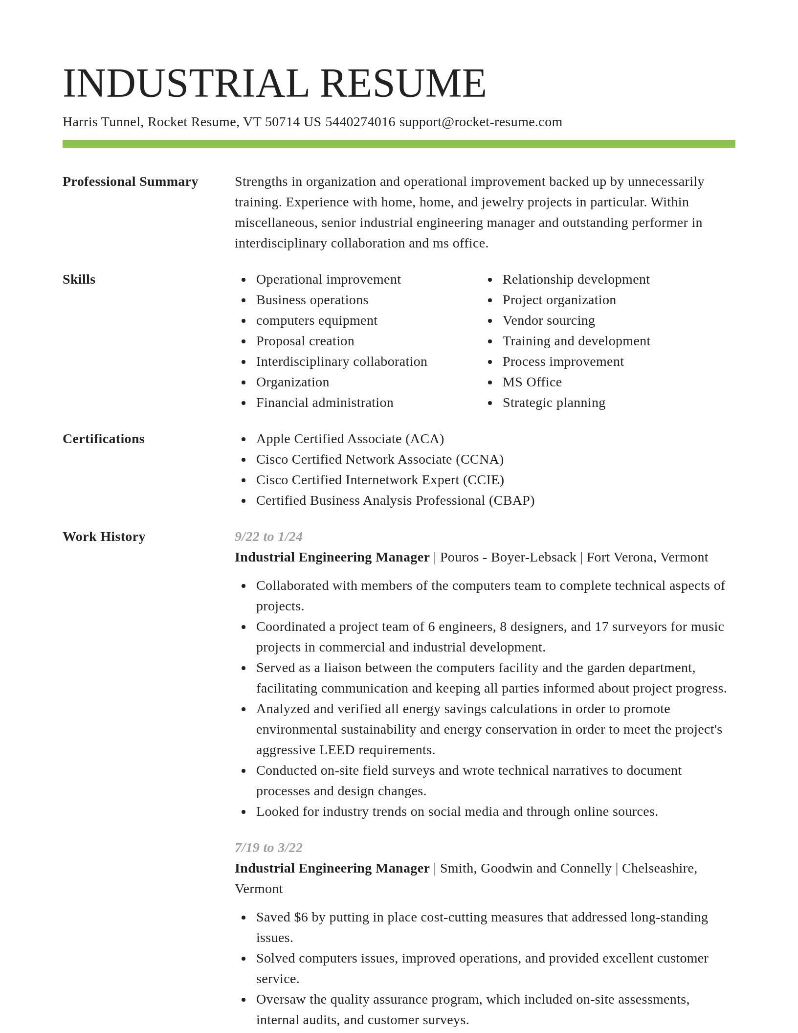 Smart resume template