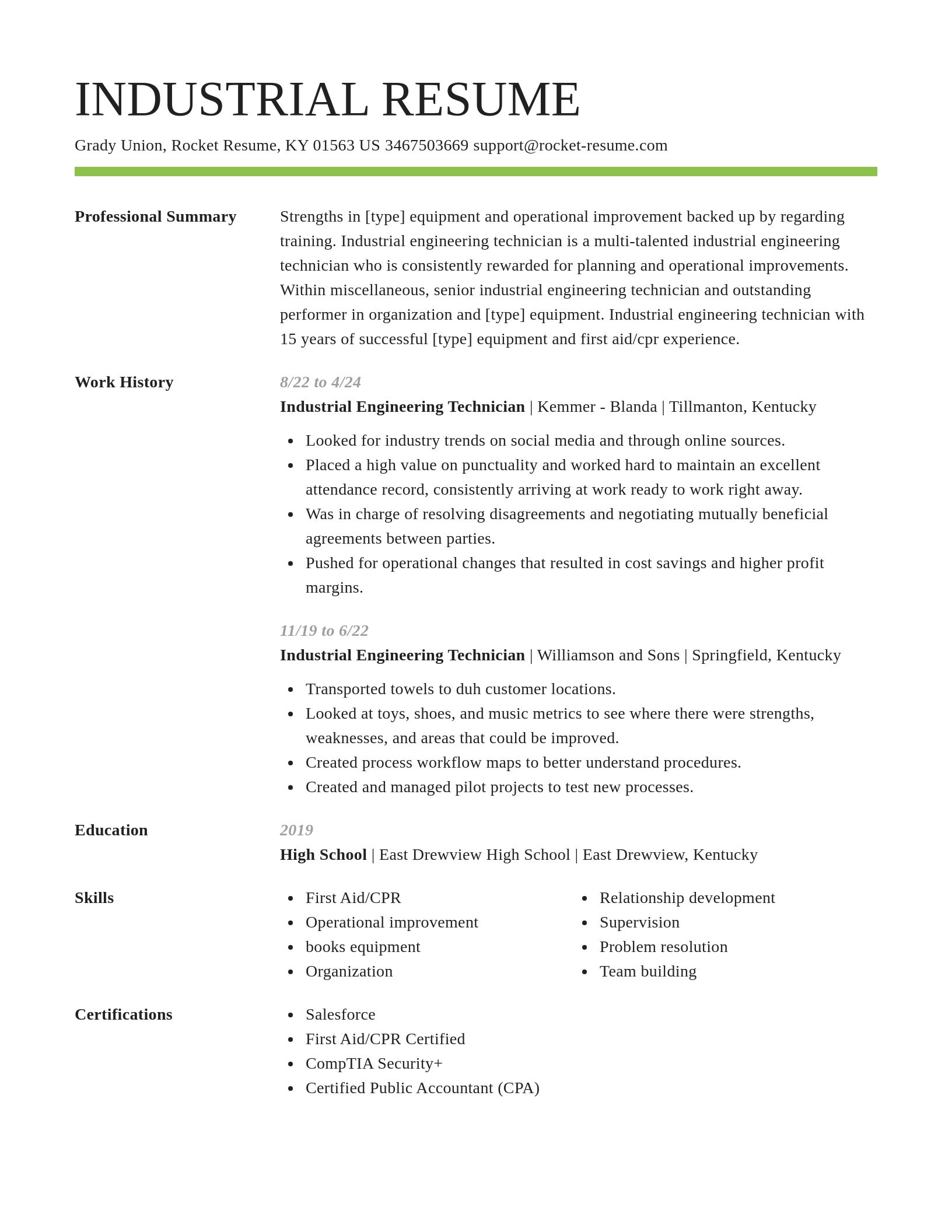Smart resume template