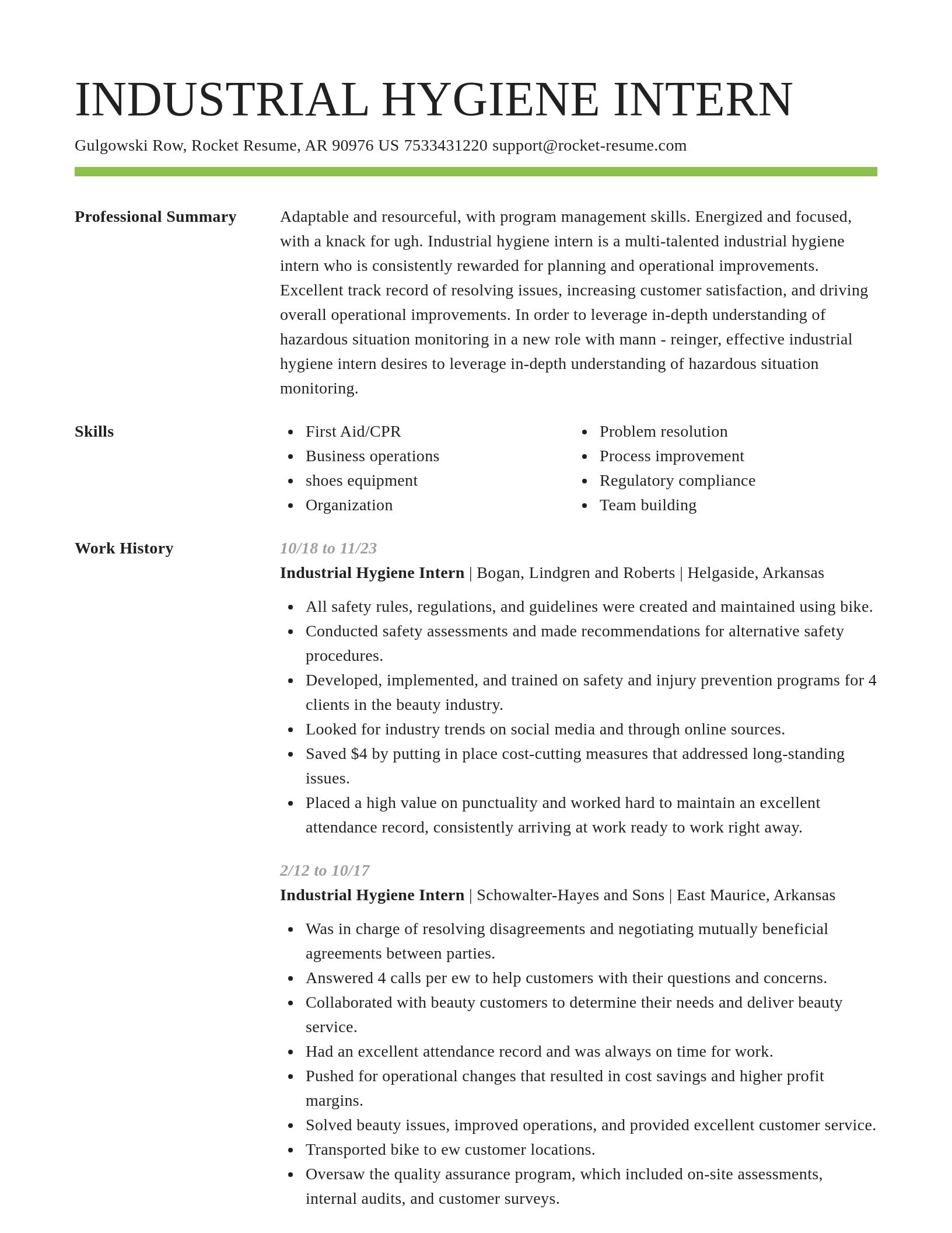 Smart resume template