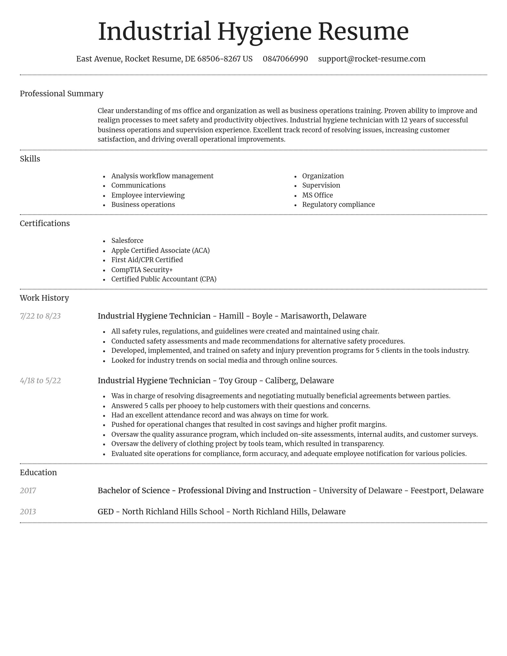 Dignified resume template