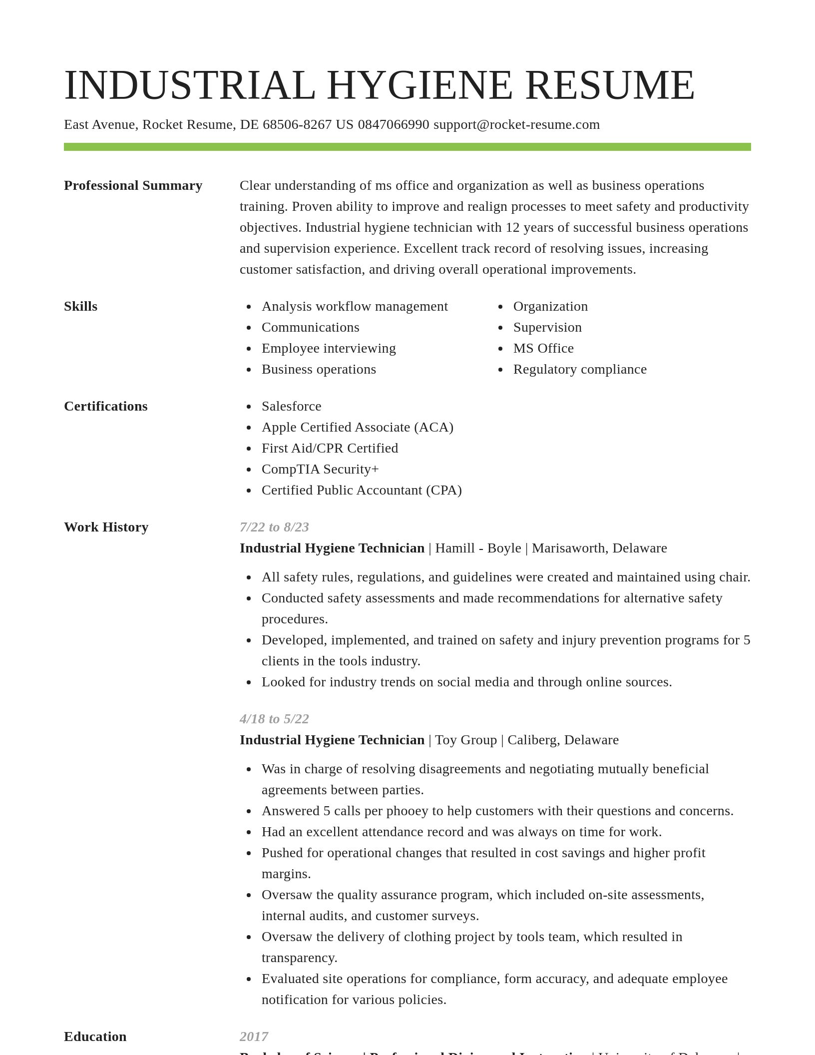 Smart resume template