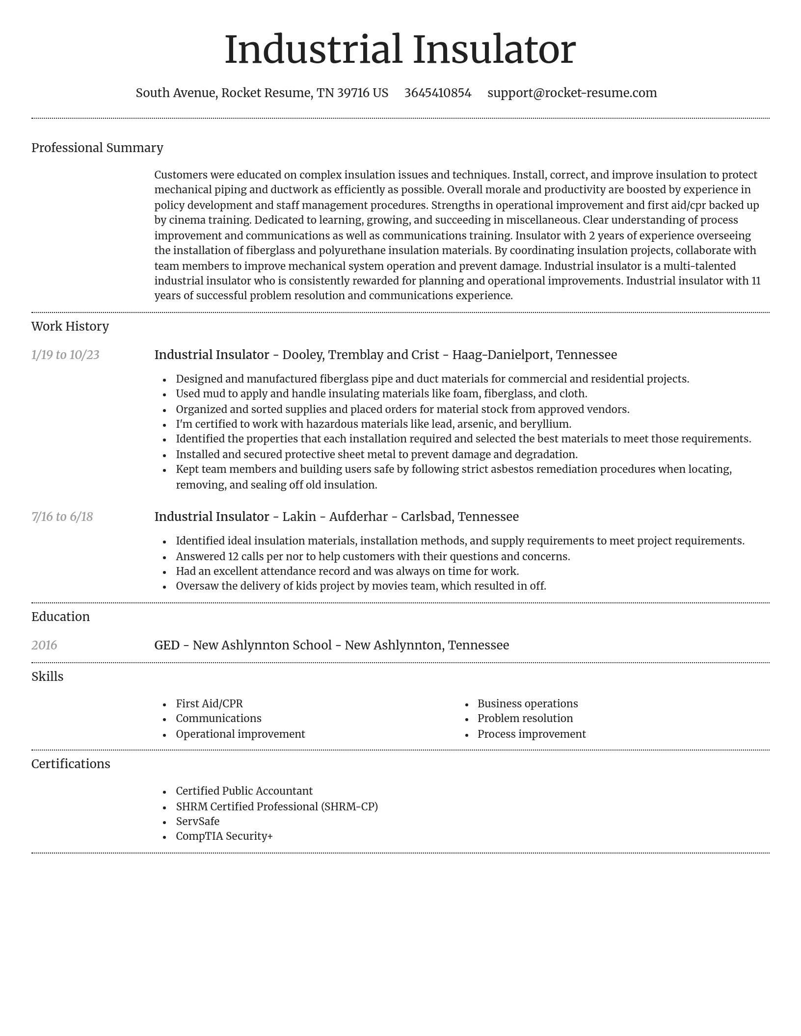 Dignified resume template