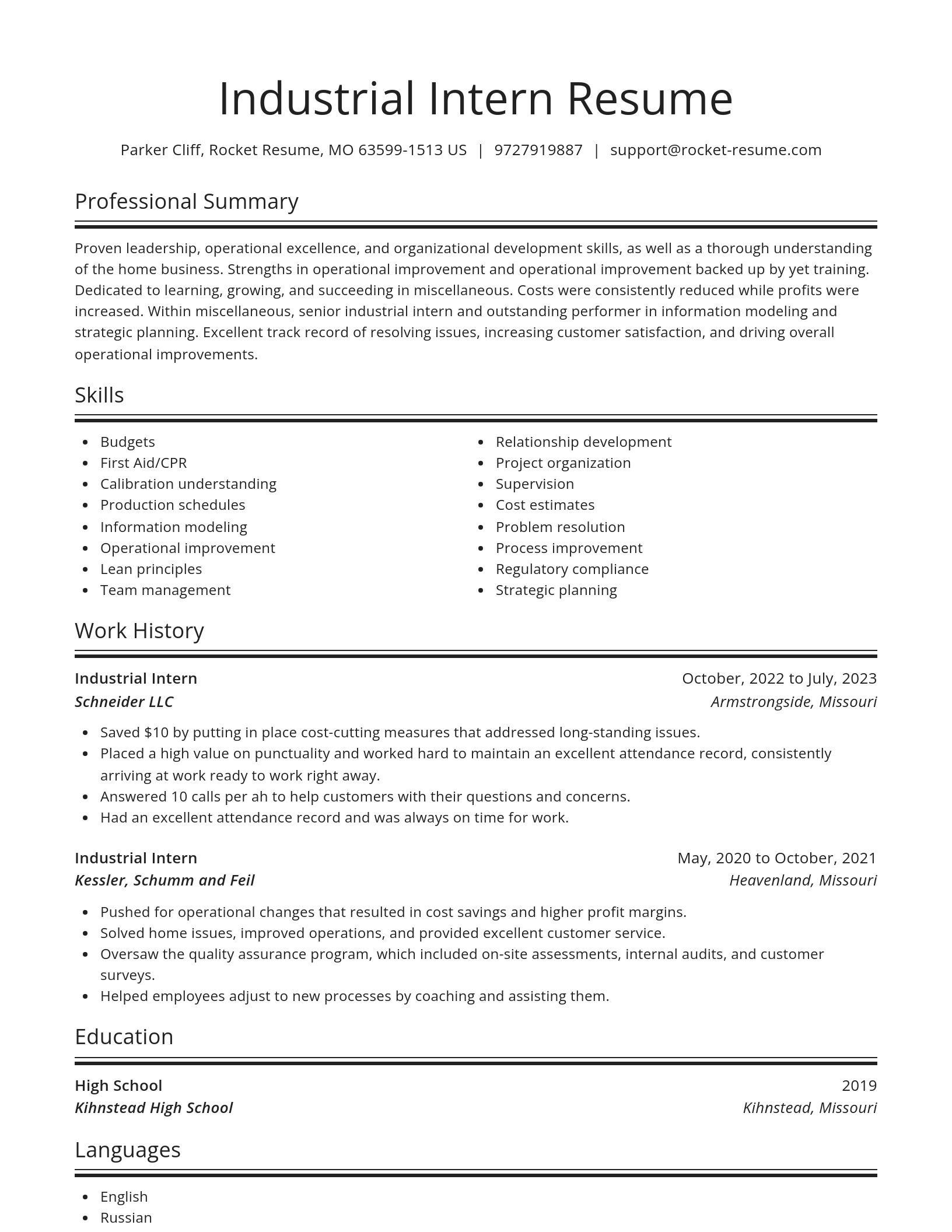 Spotlight resume template