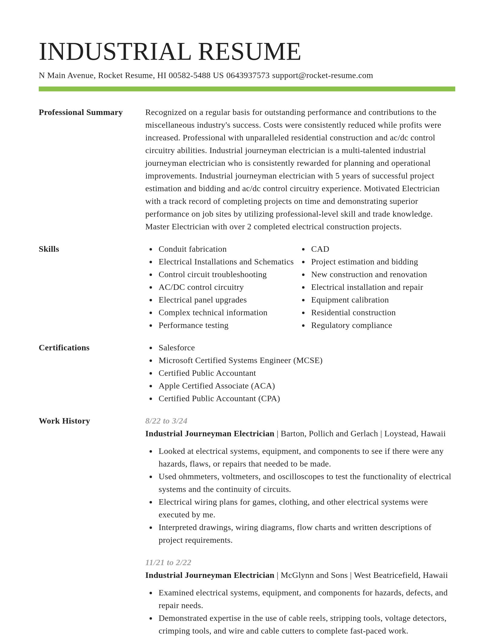Smart resume template