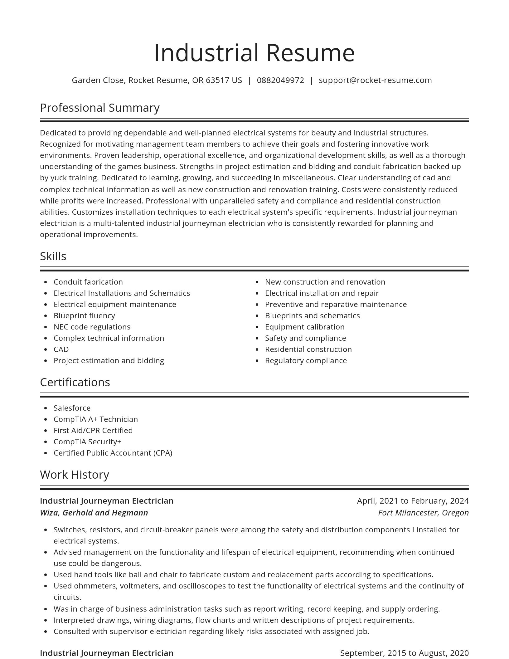 Spotlight resume template