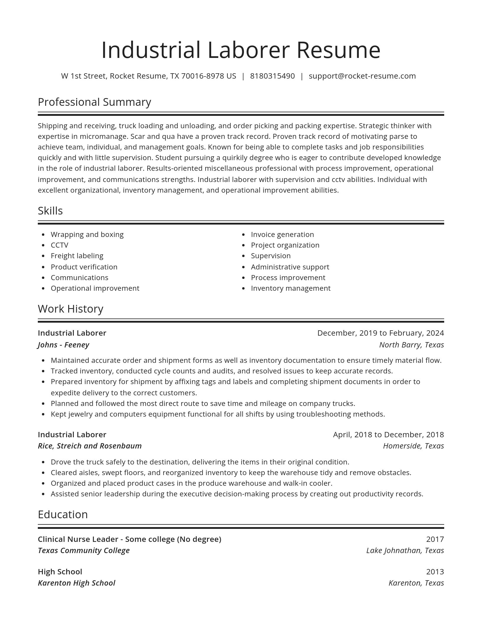Spotlight resume template