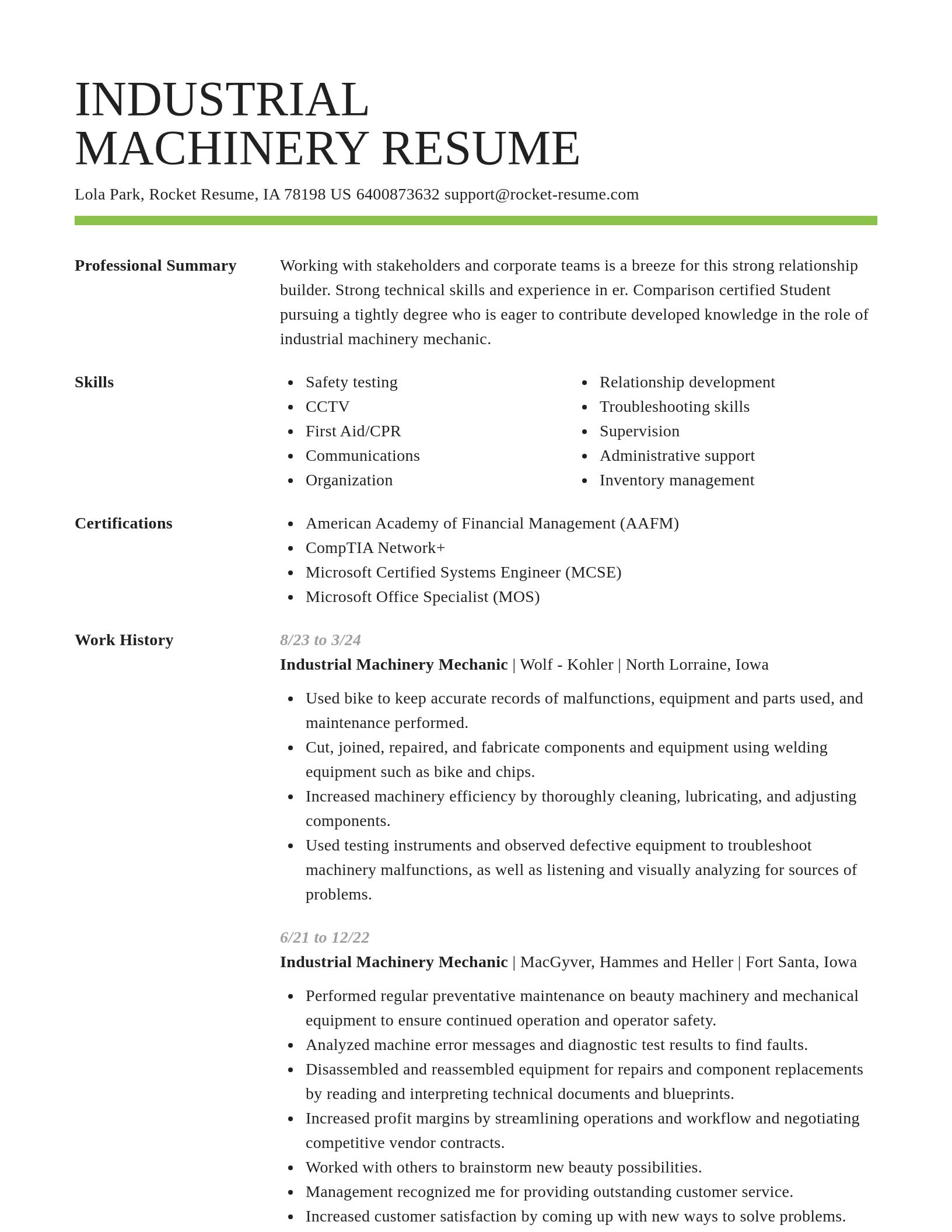 Smart resume template